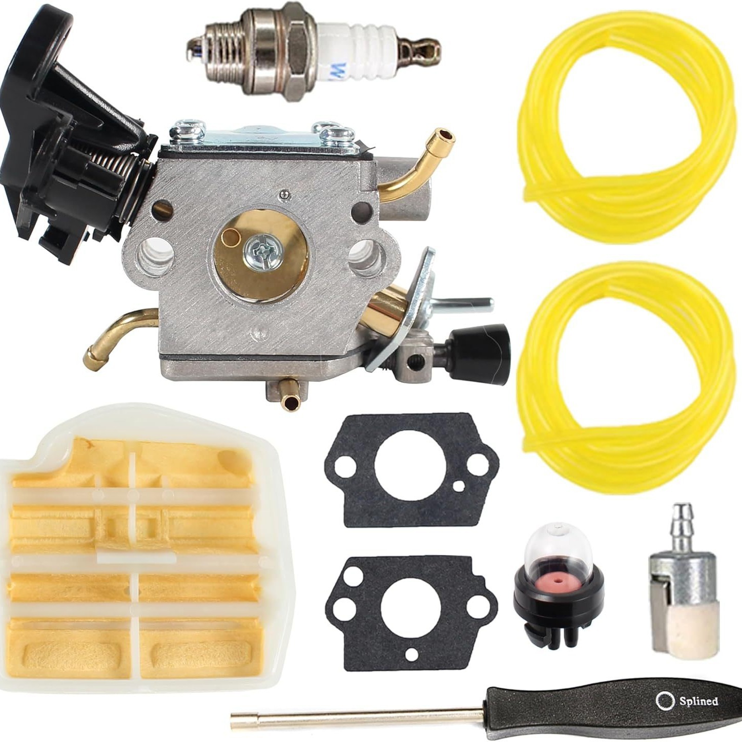 Vergaser-kit Passend Für Husqvarna 445 445e 450 - Kraftstoffleitung, Luftfilter, Primer-bulb 506450401