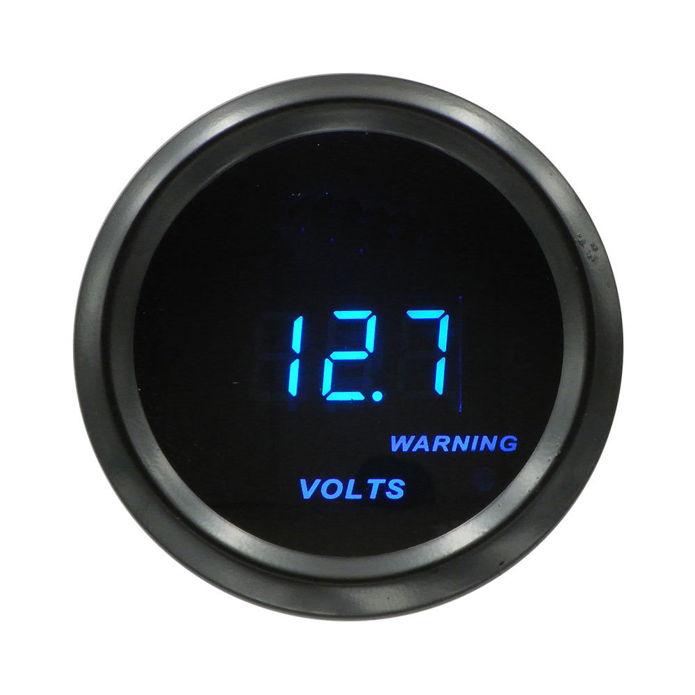Voltmeter 52mm 12v – Schwarzer Ring, Blaue Digitalanzeige, 8-16v