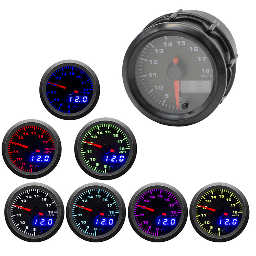 Voltmeter 12v – Mehrfarbiger Zeiger, Led-doppelanzeige, 8-18v