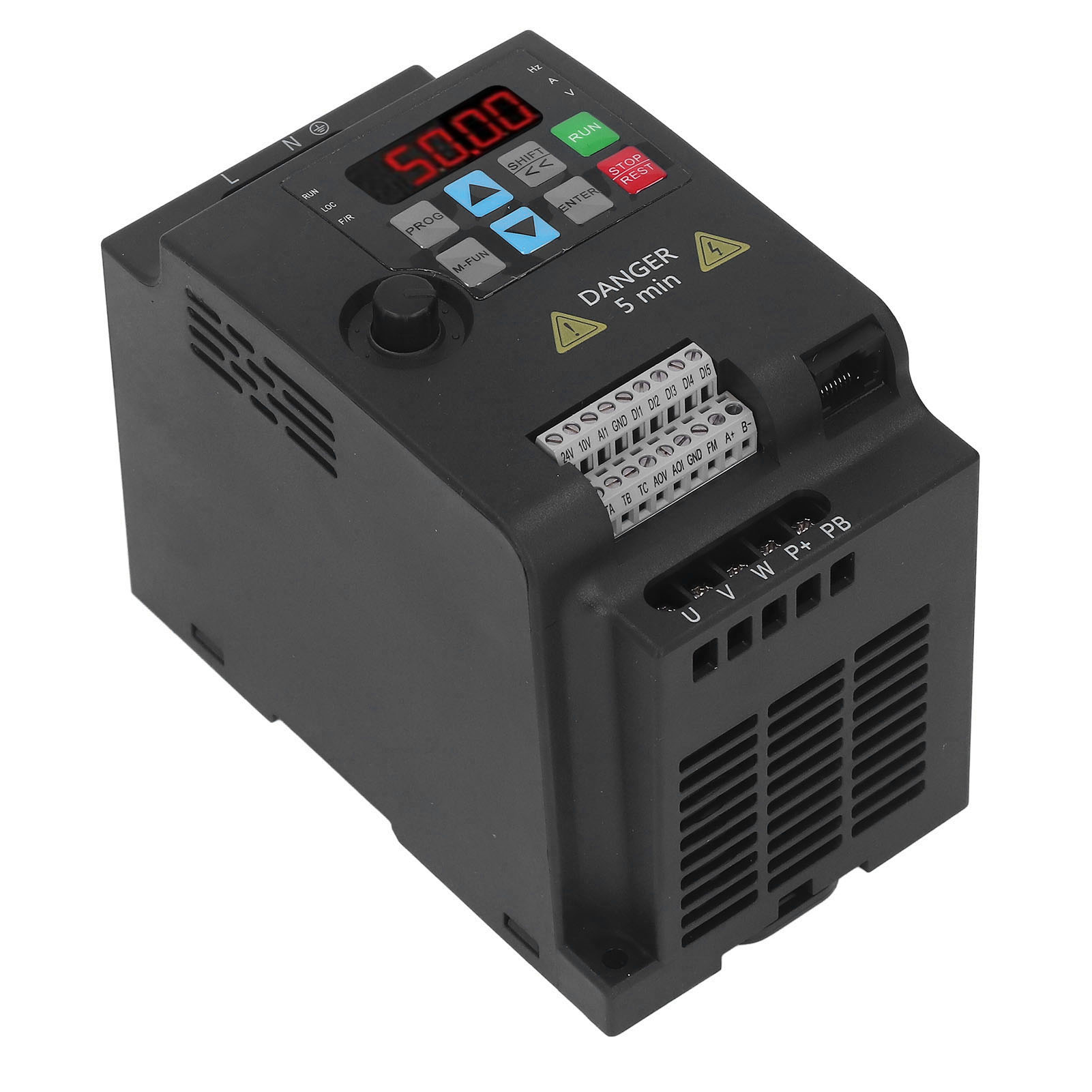 1,5 Kw Frequenzumrichter, Einphasiger 220-v-eingangsumrichter, Dreiphasiger 0-220-v-ausgang, Industrieumrichter Für Motor, Drehzahlregler, Adapterbox.