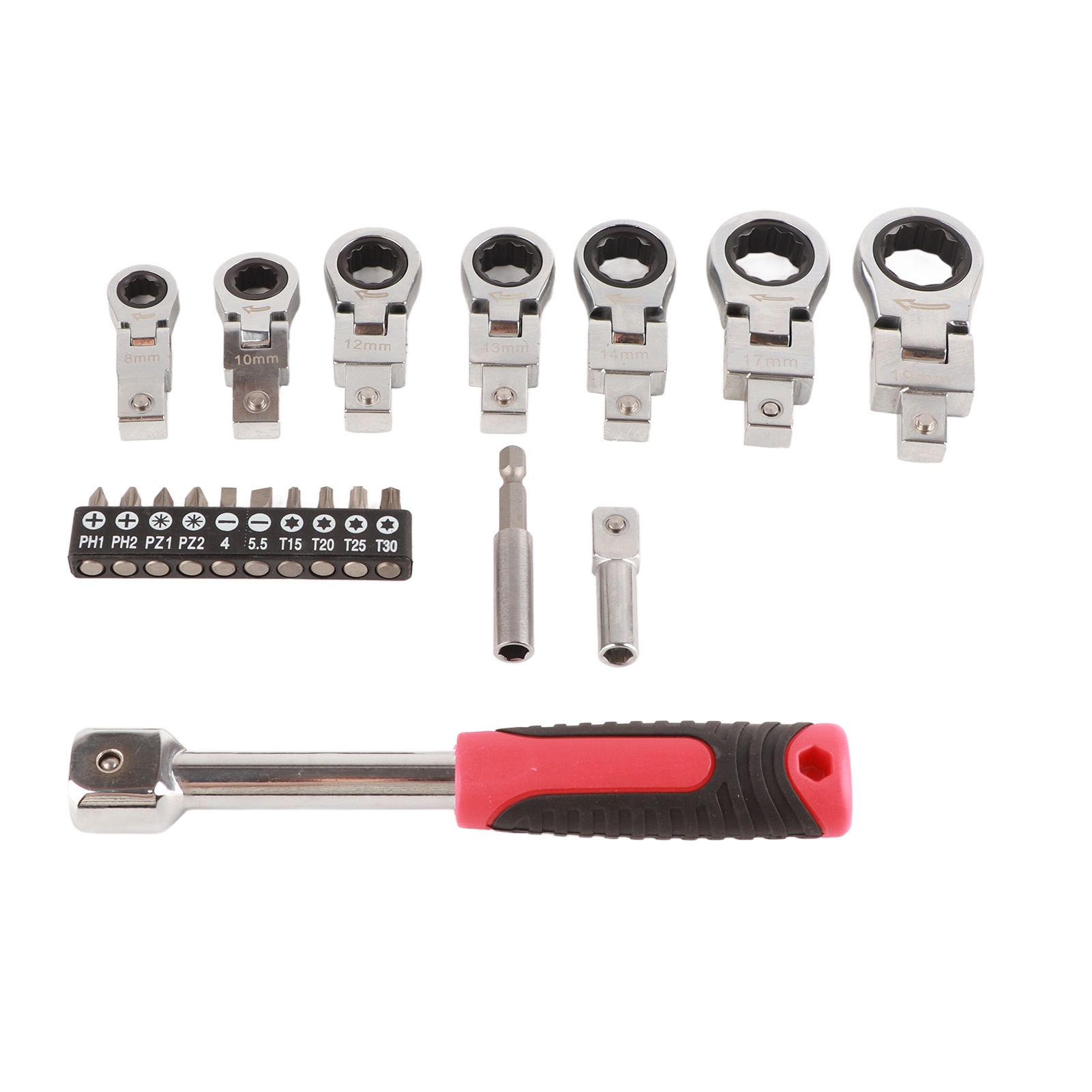 Set Aus 20 Austauschbaren Ratschenschlüsseln, 180° Drehbarem Flexiblem Kopf, Schraubendreher-bit-set, Vielseitiges Profiwerkzeug.