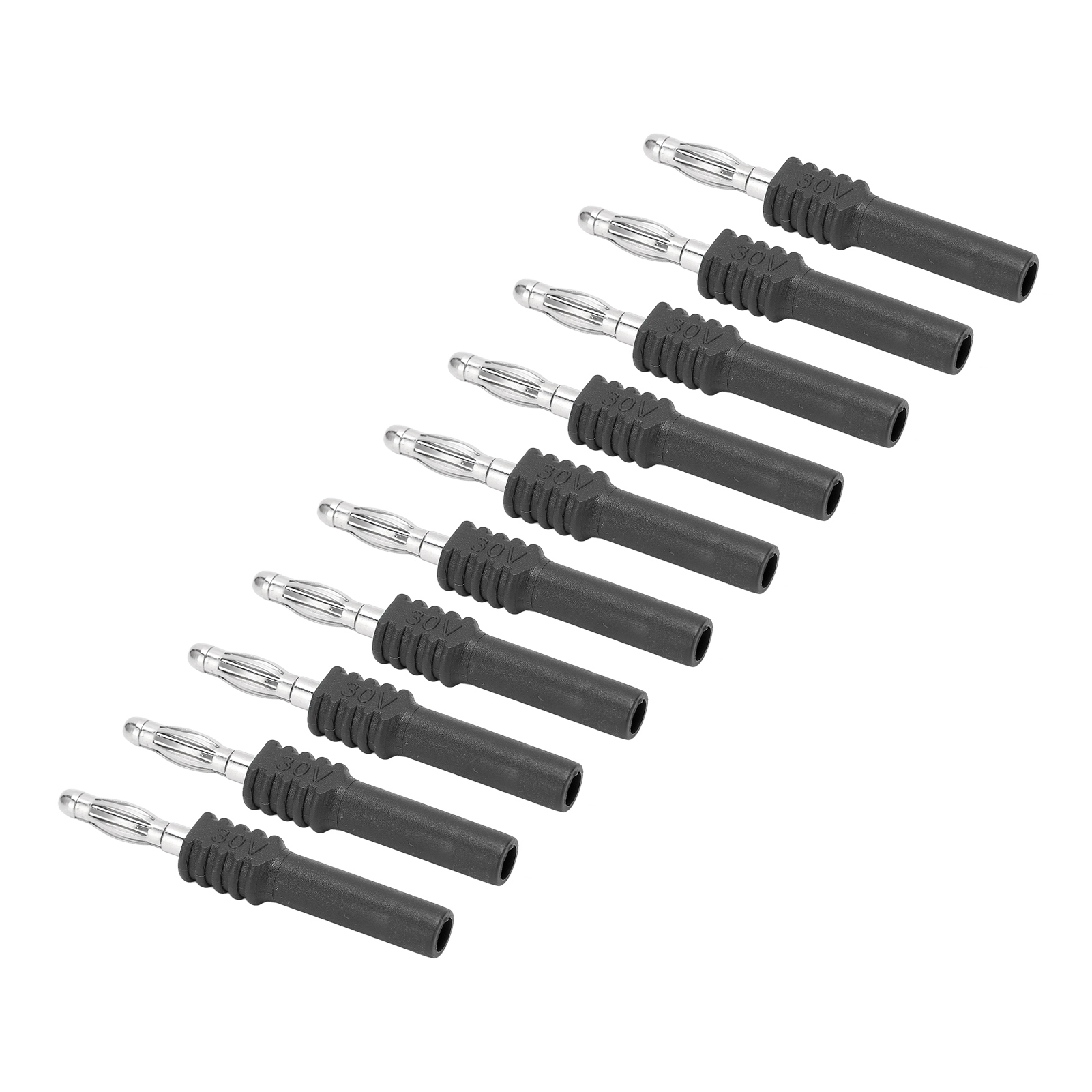 Bananenstecker 4 Mm Stecker Auf 2 Mm Buchse J.20025, 10er-packung, Adapter Für Multimeter, Industrielle Anwendung, Schwarz, Präzisions-bananenstecker.