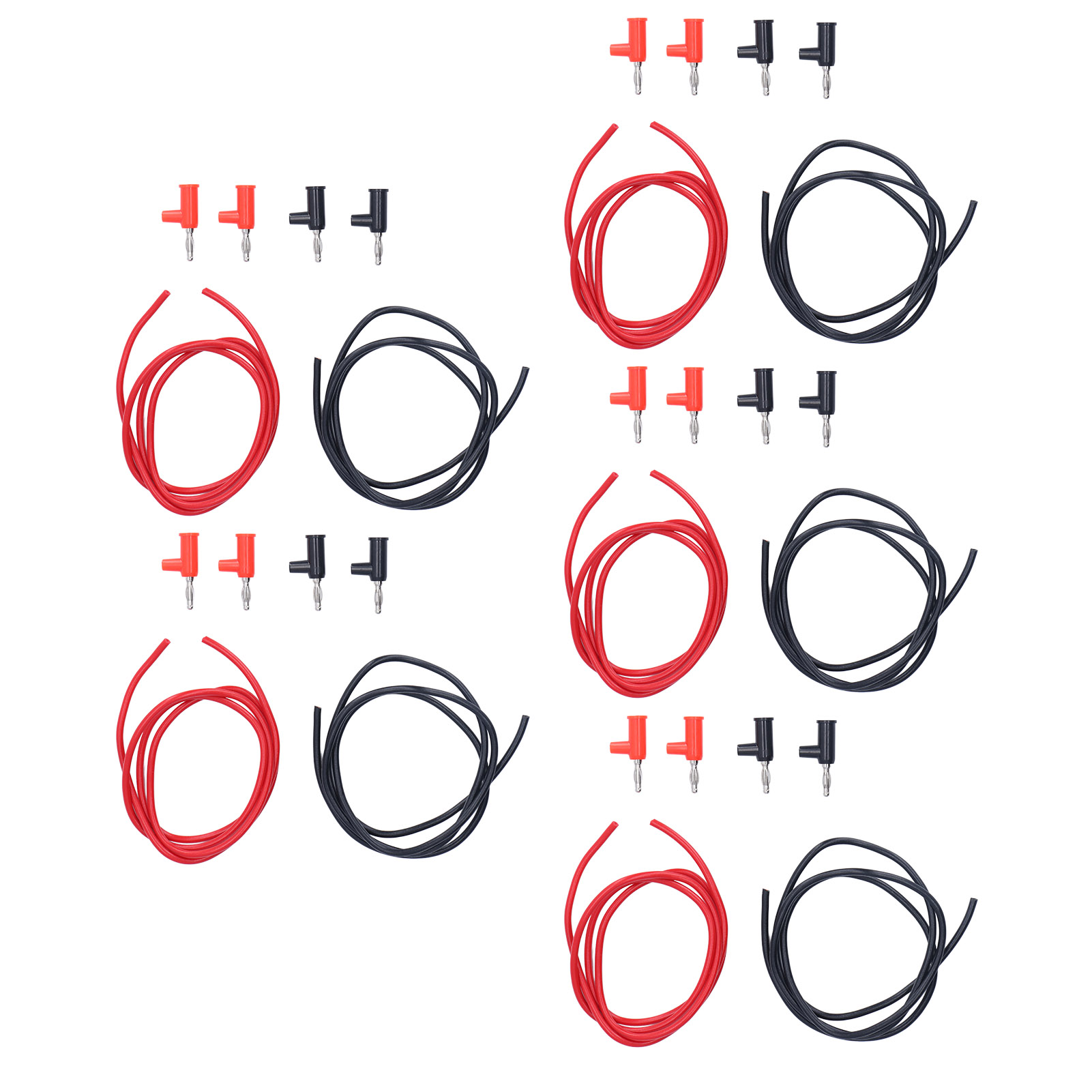 Set Mit 5 Bananenstecker-messleitungen, 4 Mm², 1 Mm² Messdraht, 30 V Ac / 60 V Dc 19 A Kabel, Komplettset