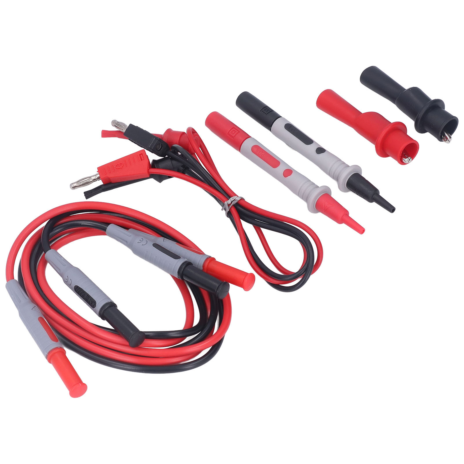 Multimeter-testset Mit Messleitungen, Krokodilklemmen, Messhaken, Messspitzen Und Ersatzspitzen