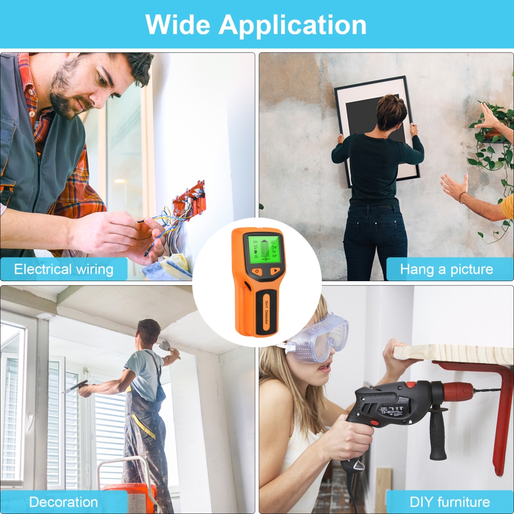 5-in-1-balkensucher Mit Hochauflösendem Lcd-bildschirm Und Akustischem Alarm, Wandscanner Zur Erkennung Von Holz, Stromkabeln Und Metall