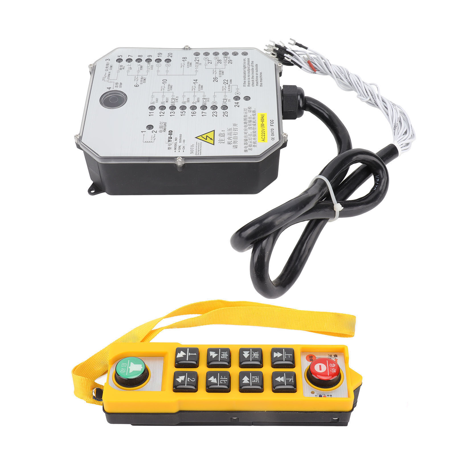 Fernbedienung Für Portalkrane, Wasserdichte Drucktasterbox Ip65, Kabelgebundener 220v-controller Für Motorisierte Hebezeuge, Industriemaschinenschalter, Robuste Fernbedienung.