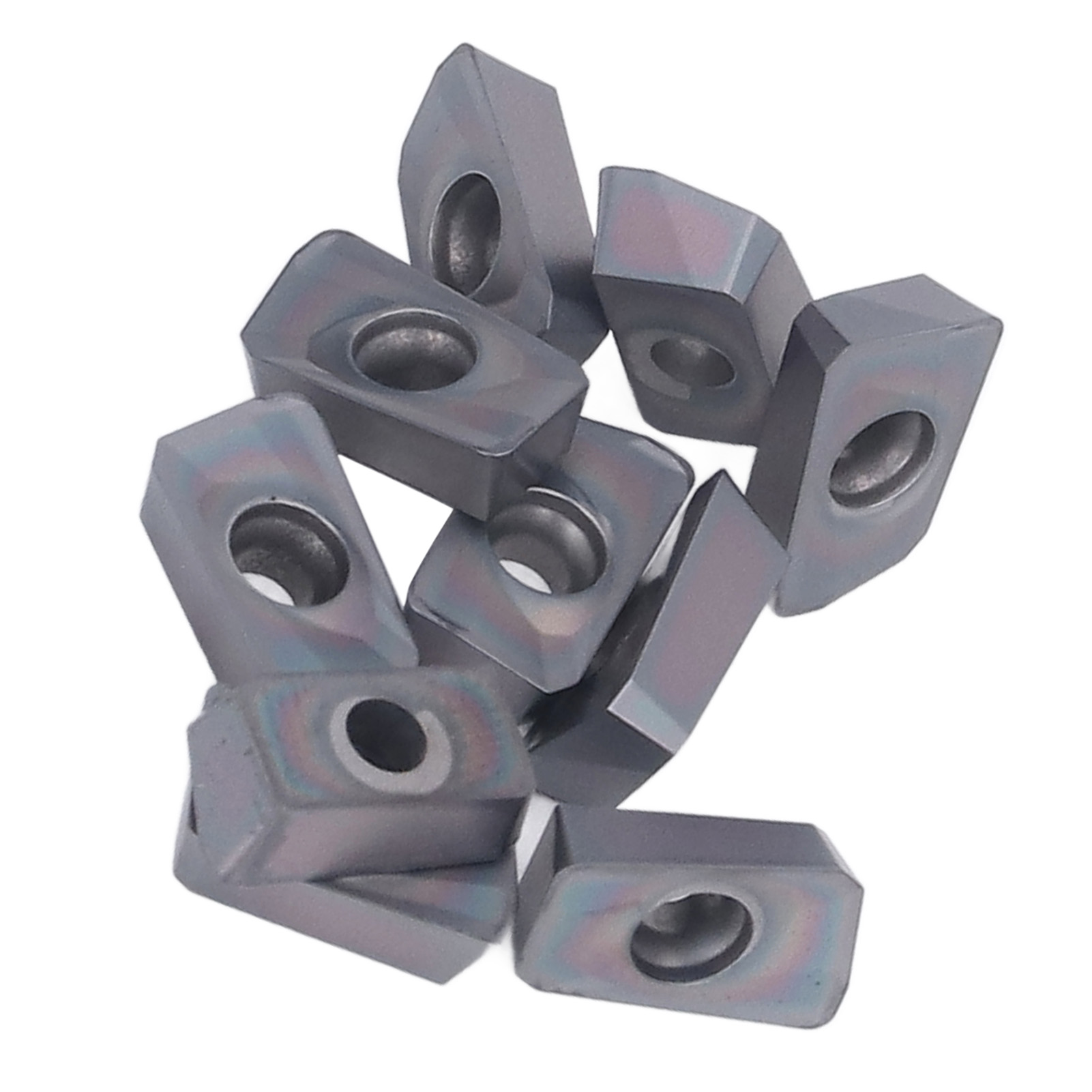 Satz Mit 10 Beschichteten Hartmetall-wendeschneidplatten Für Cnc-drehmaschinen, Metallfräswerkzeuge, Austauschbare Schneidplatten, Kompatibler Werkzeughalter, Hohe Präzision