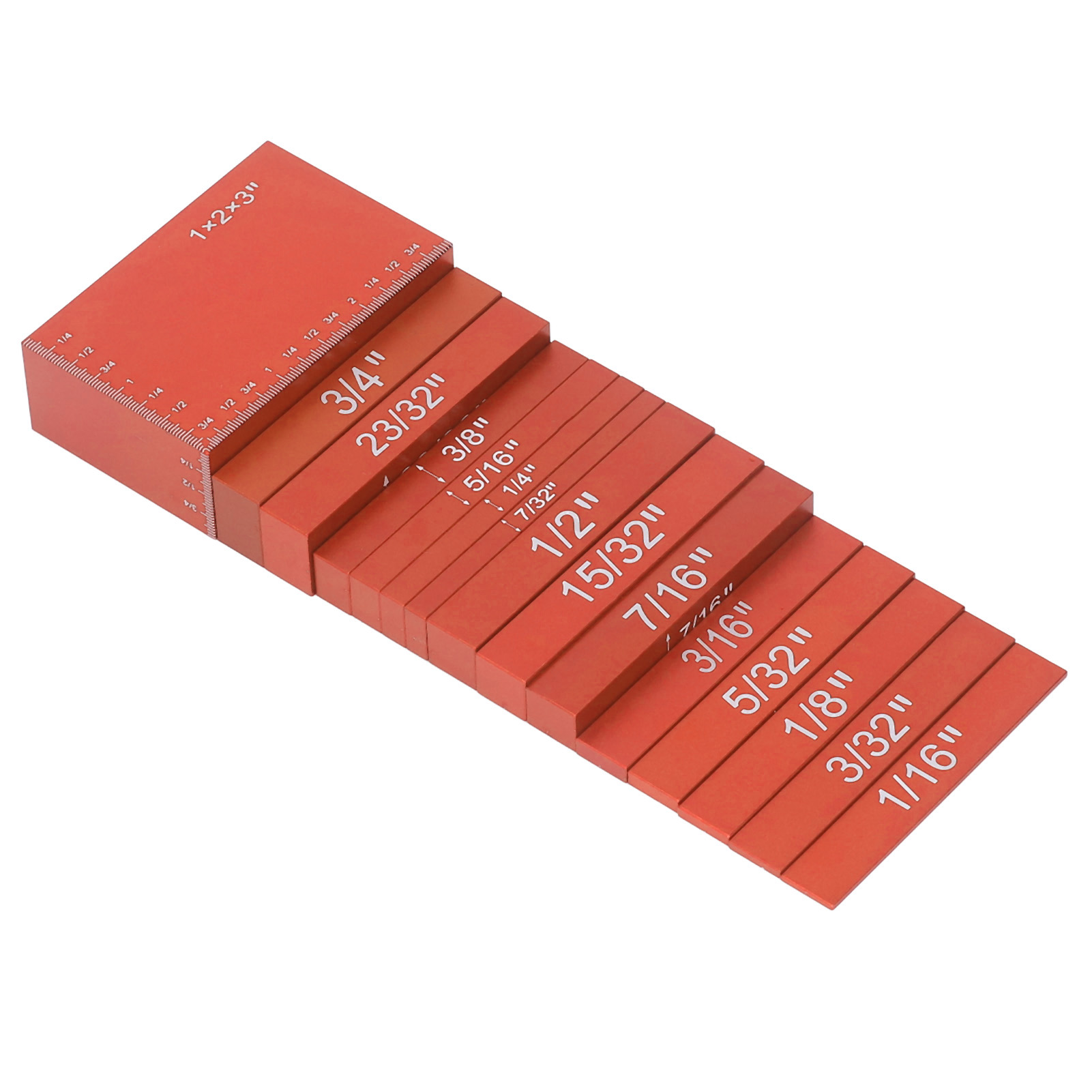 Set Mit 15 Aluminium-messplättchen, Präzise Skala, Farbiger Kalibrierblock Für Holzbearbeitung, Orange