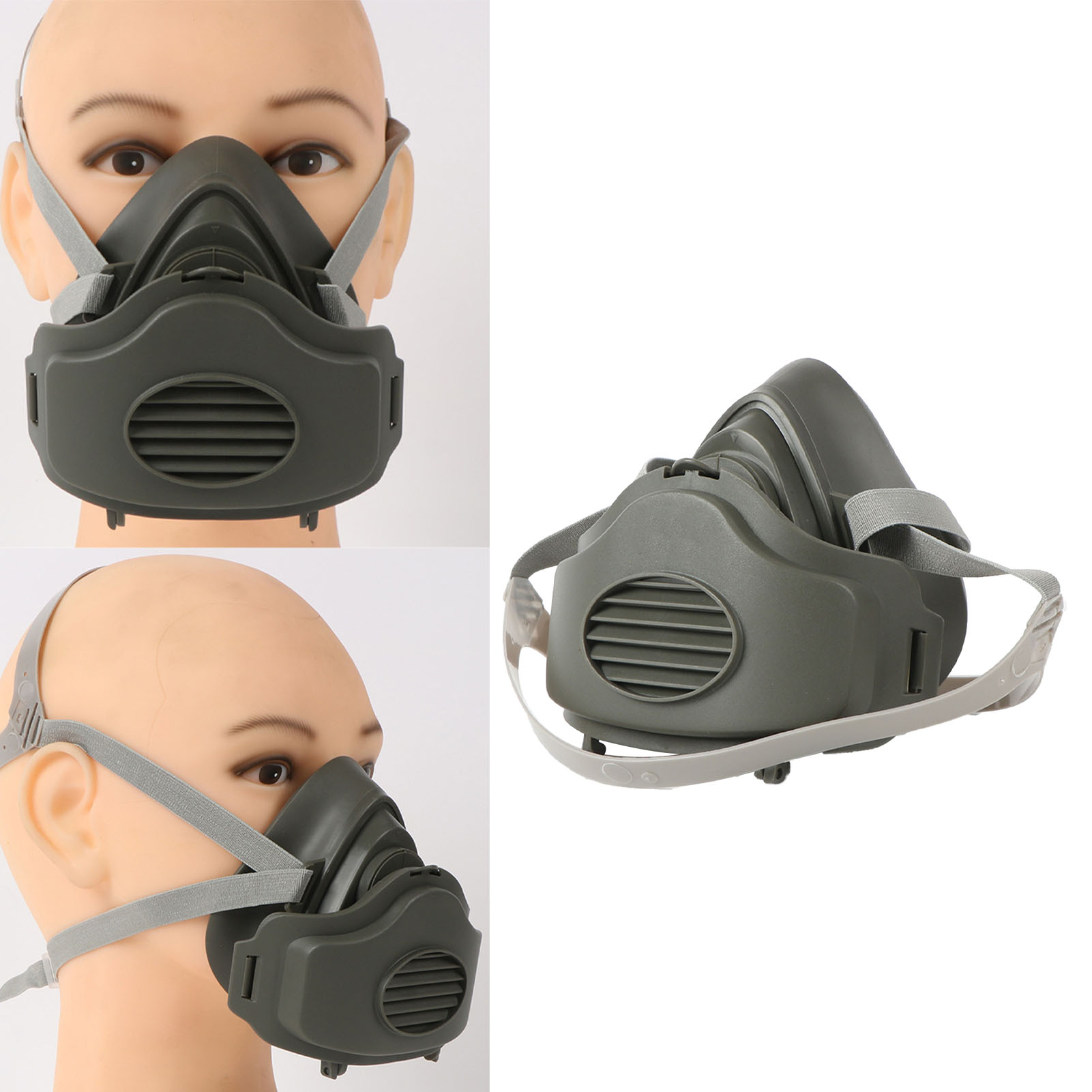 Wiederverwendbare, Staubdichte Halbgesichts-atemschutzmaske Aus Industriegummi, Atmungsaktiv Und Waschbar, Für Kohlebergwerke, Mit 60 Ersatzfiltern