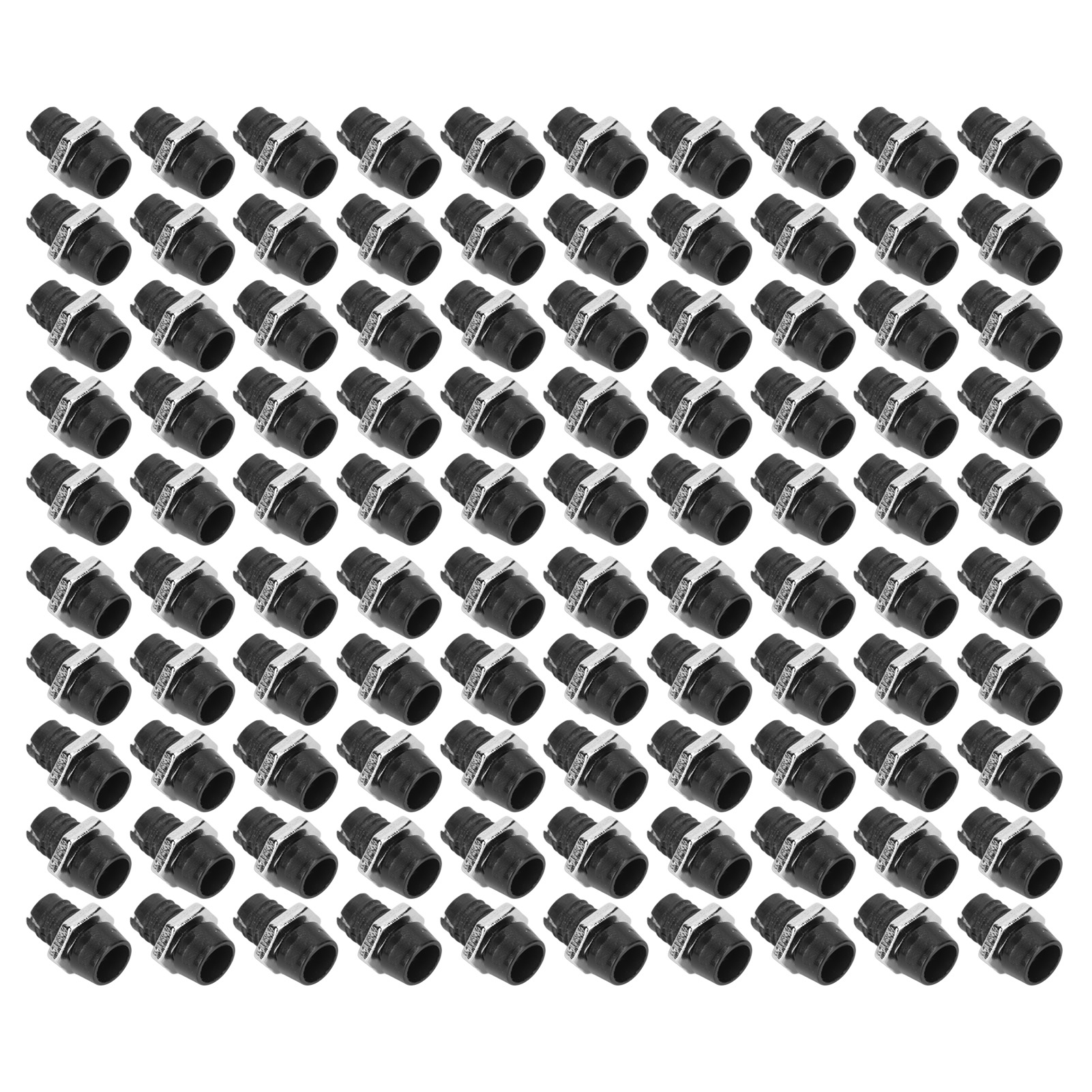 100 Verchromte Led-fassungen Aus Kunststoff, 3 Mm, Für Led-lampen, Schwarz, 100er-packung