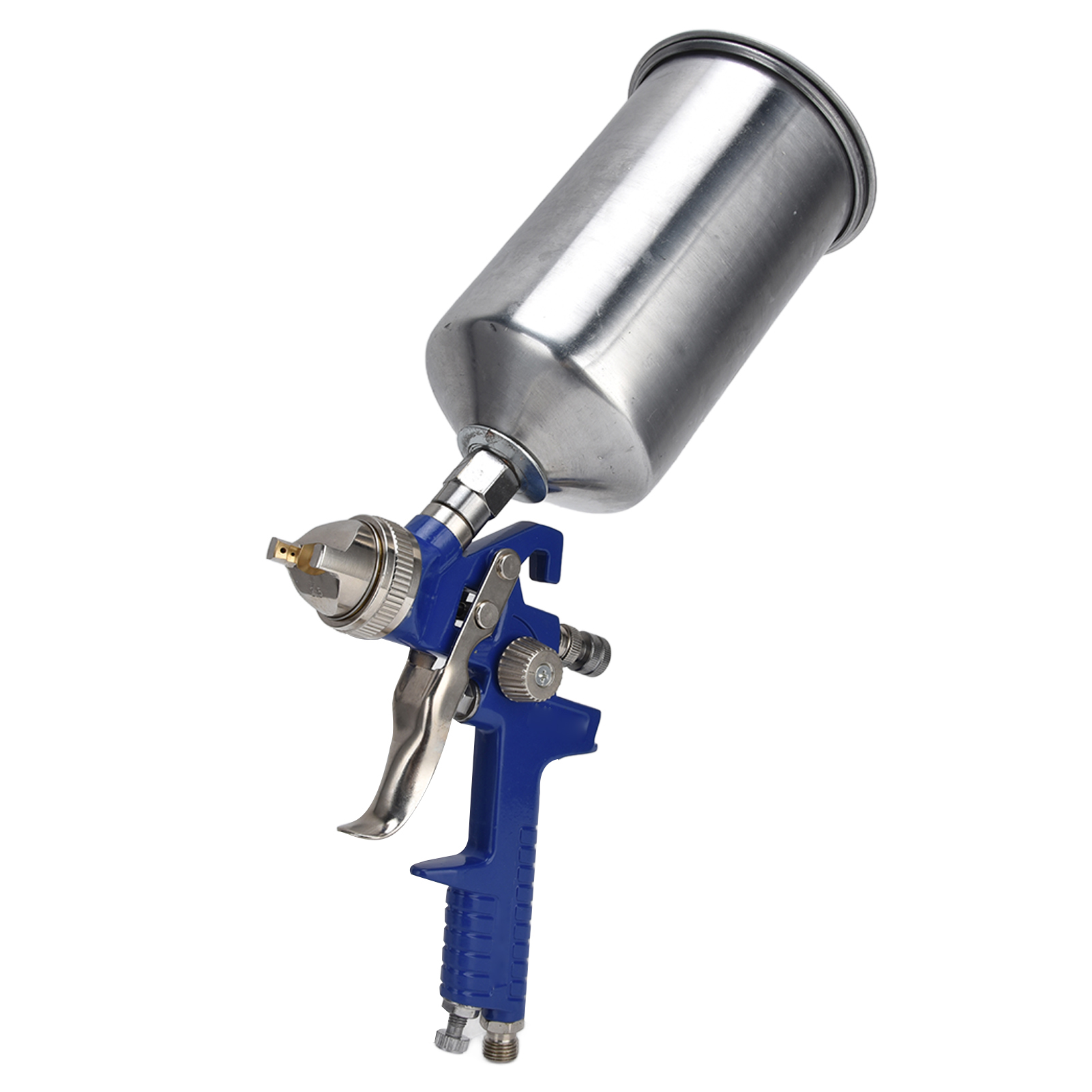 Professionelle Hvlp-spritzpistole Aus Aluminiumlegierung, Blaue Pneumatische Spritzpistole H-827p Für Autolackierungen