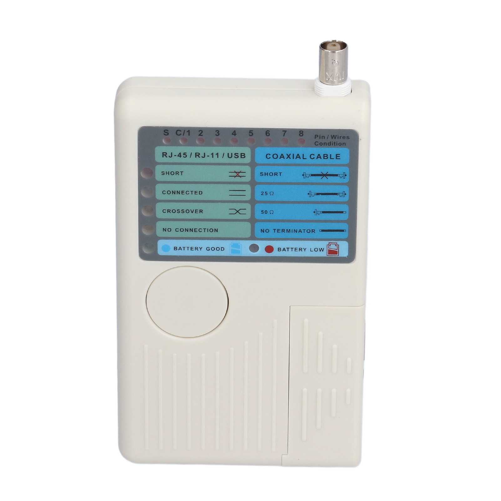 4-in-1 Netzwerkkabeltester, Multifunktionales Koaxialkabelprüfgerät Für Rj45-, Bnc-, Rj11- Und Usb-kabel, Kabeldiagnosegerät