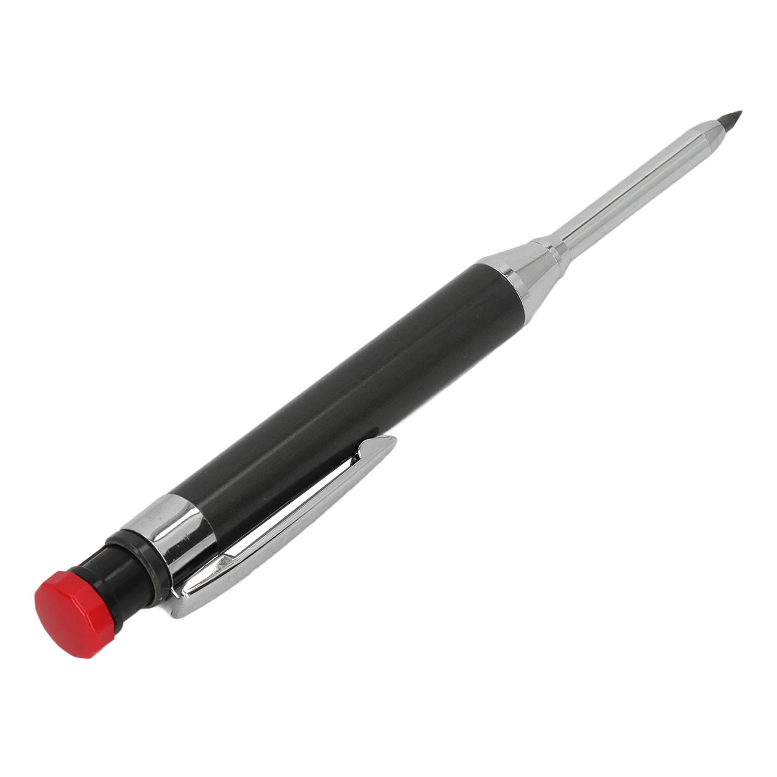 Robuster Mechanischer Zimmermannsbleistift Mit Minenspitzer, Lange Spitze Für Tiefe Löcher, Ideal Für Zimmerei Und Baustellen, Schwarz.
