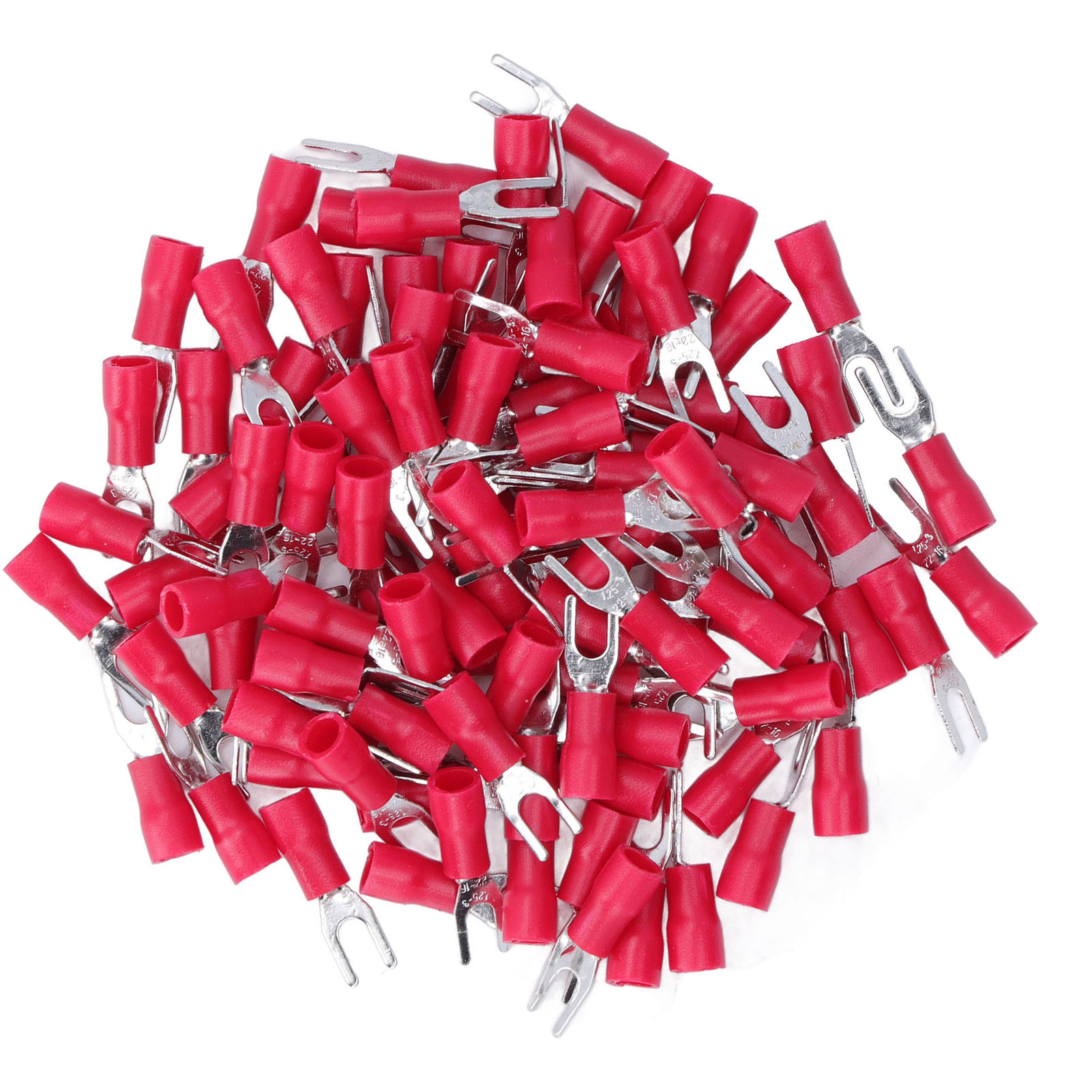 Packung Mit 100 Isolierten Gabelklemmen (22–16 Awg), Crimpverbinder Für Elektrische Leitungen, Klemmensatz Für Geräte