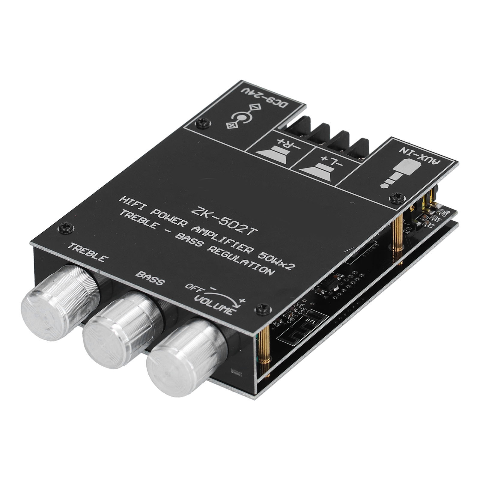 Zk-502t Zweikanal-bluetooth-stereo-verstärkermodul, Leistungsplatine Mit Höhen- Und Bassregler, Klangregelung, Diy-audio-2.0-kit