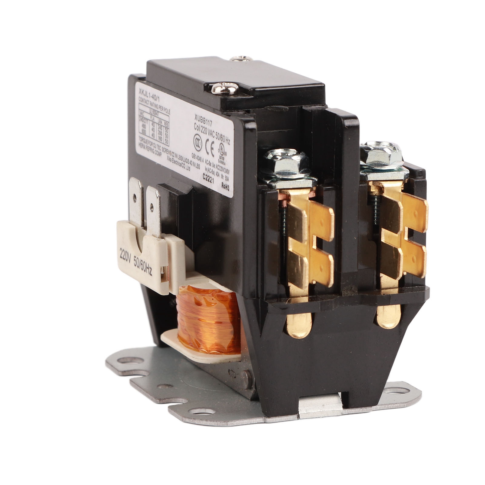 Hochohmiger Wechselstromschütz Aus Pa66-kunststoff (duroplast) Für Klimaanlagenkondensatoren, 220 V, 50/60 Hz, 1-polig