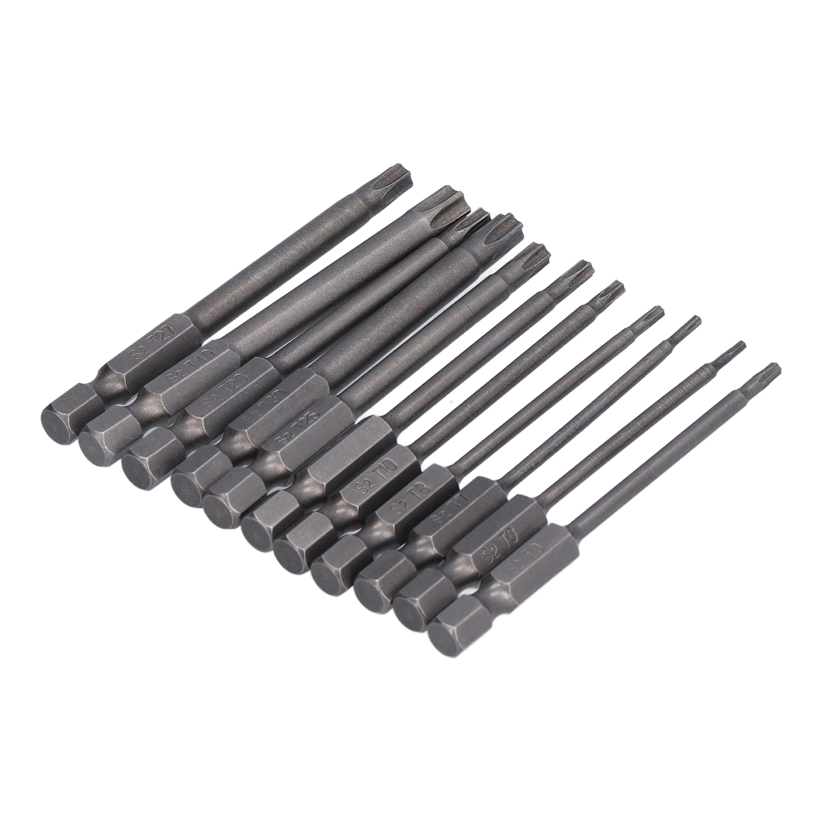 Set Mit 11 Sternförmigen Schraubendreherbits, 1/4-zoll-sechskantschaft, Magnetischer S2-stahl, 75 Mm, Sicherheitskoffer
