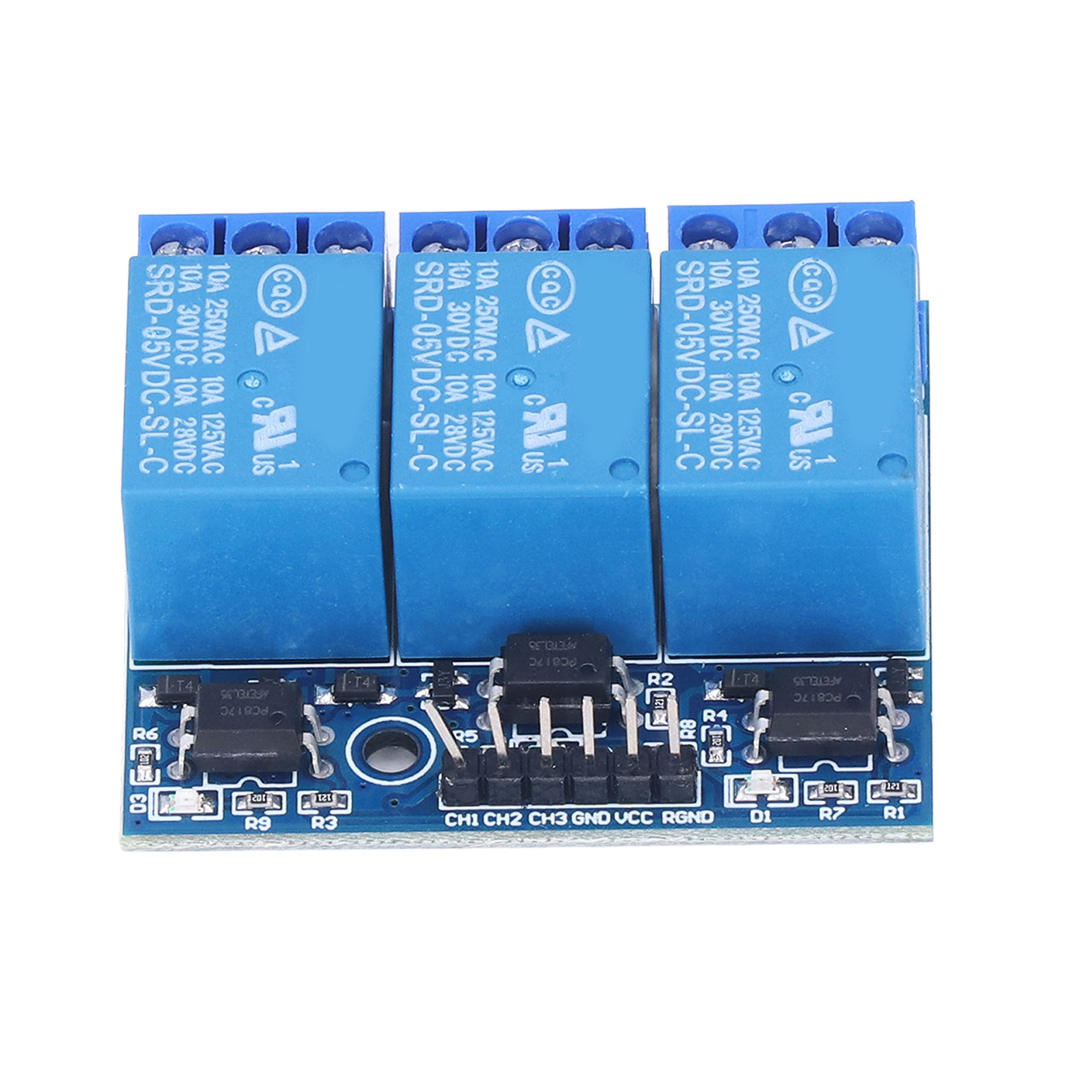 3-kanal-5v-hochspannungsrelaismodul Mit Isoliertem Optokoppler, 3v-7v-high/low-pegelansteuerung, 3,3v-kompatibel Mit Arduino