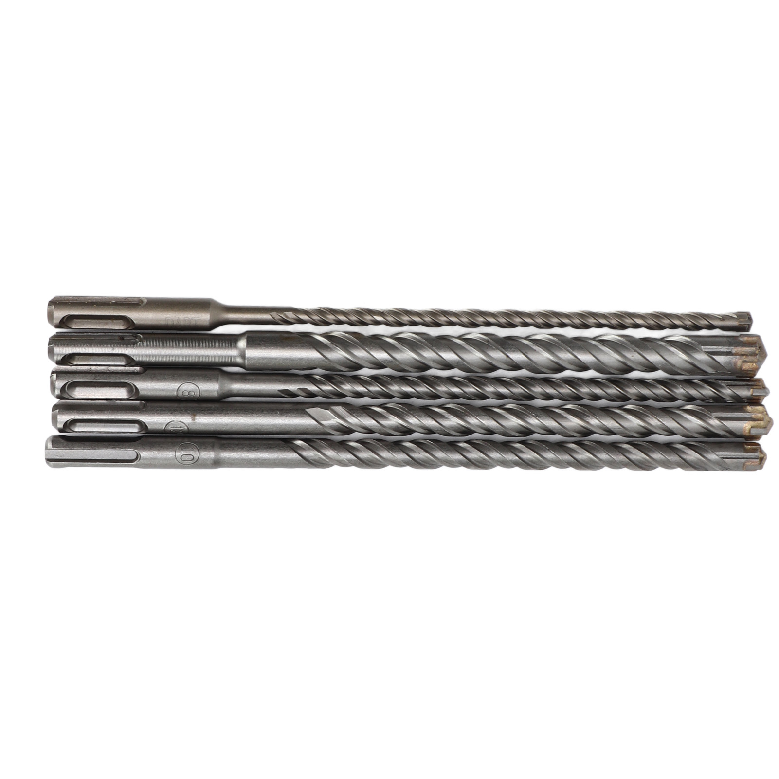Set Mit 5 Sds 6-14mm Betonbohrern, Hartmetallspitze, 210mm Länge, Für Schlagbohrmaschinen Und Presslufthämmer.