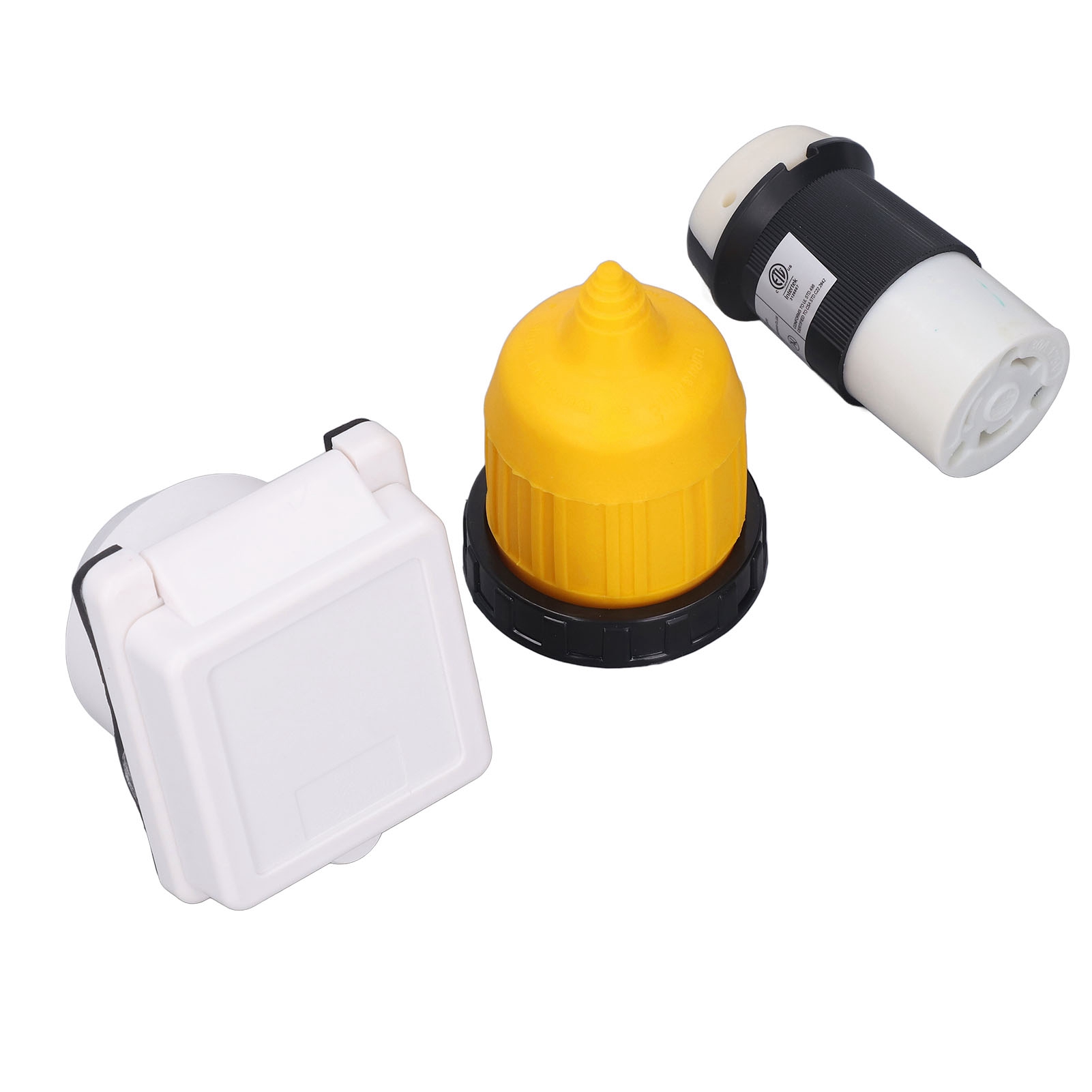125v 30a Weiblicher Stecker Mit Drehverriegelung Am Stromeingang, Wasserdichtes Gehäuse Und Schutzabdeckung, Komplettset