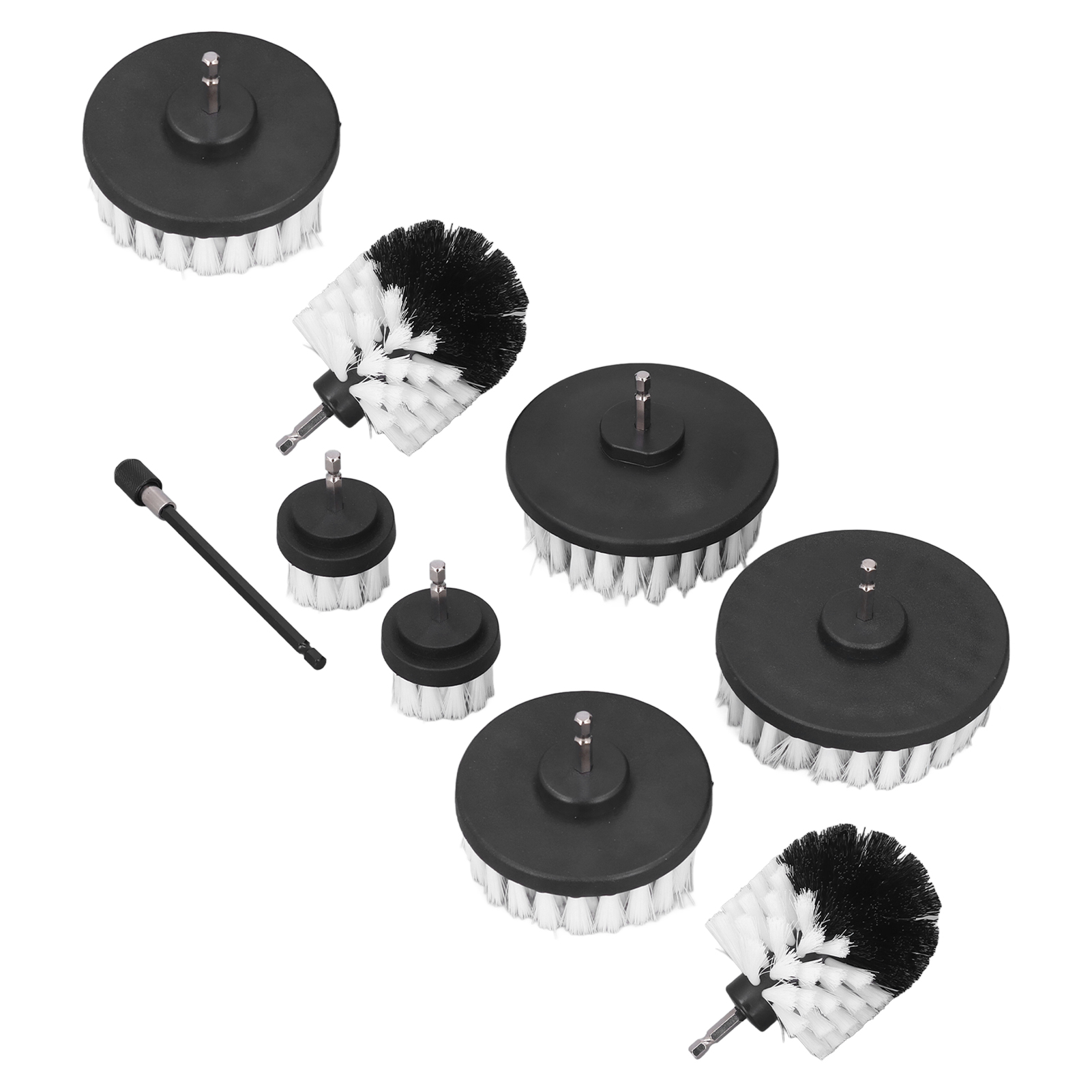 Set Mit 9 Pp-bohrbürsten, Universelles Reinigungsset Für Fliesen Und Badewannen, 6,35 Mm Sechskantschaft