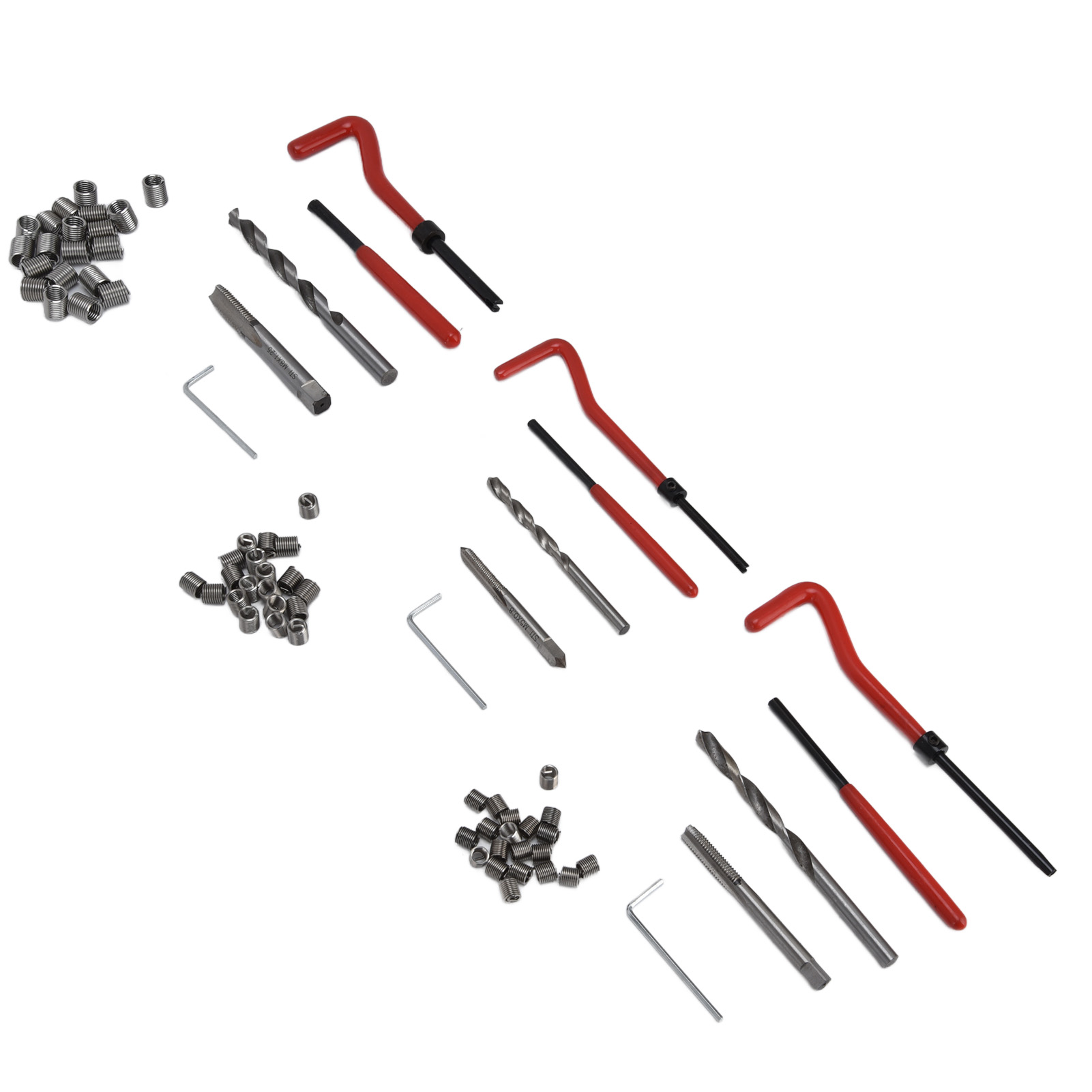 75-teiliges Gewindereparaturset, Gewindeschneidwerkzeug, Verstellbarer Schraubenschlüssel, Spiralbohrer, Satz M5x0,8 M6x1,0 M8x1,25