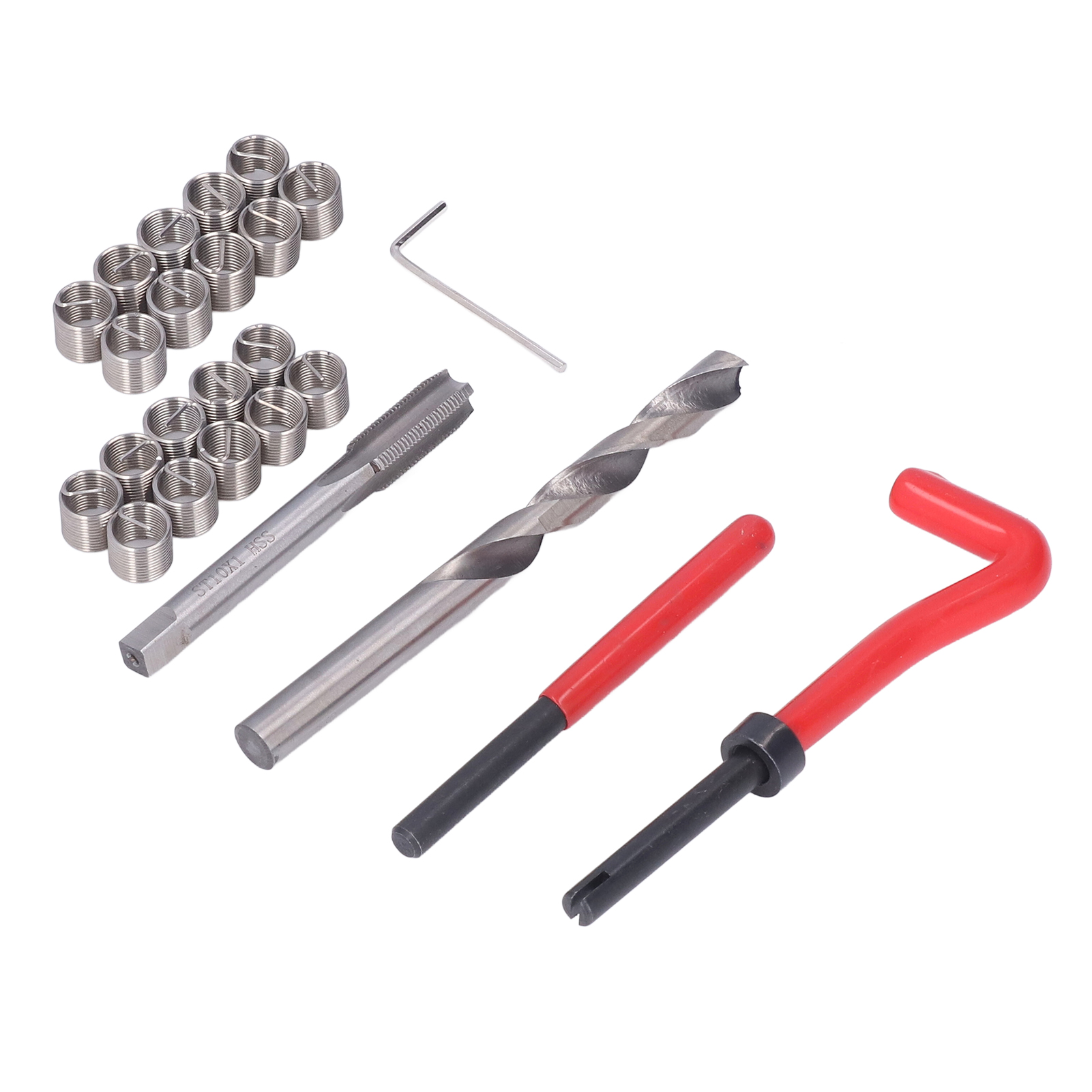 25-teiliges Gewindereparaturset Aus Edelstahl, M6x1,0 Mm, Gewindeeinsatz, Hss-bohrer, Gewindebohrer, Kfz-werkzeug