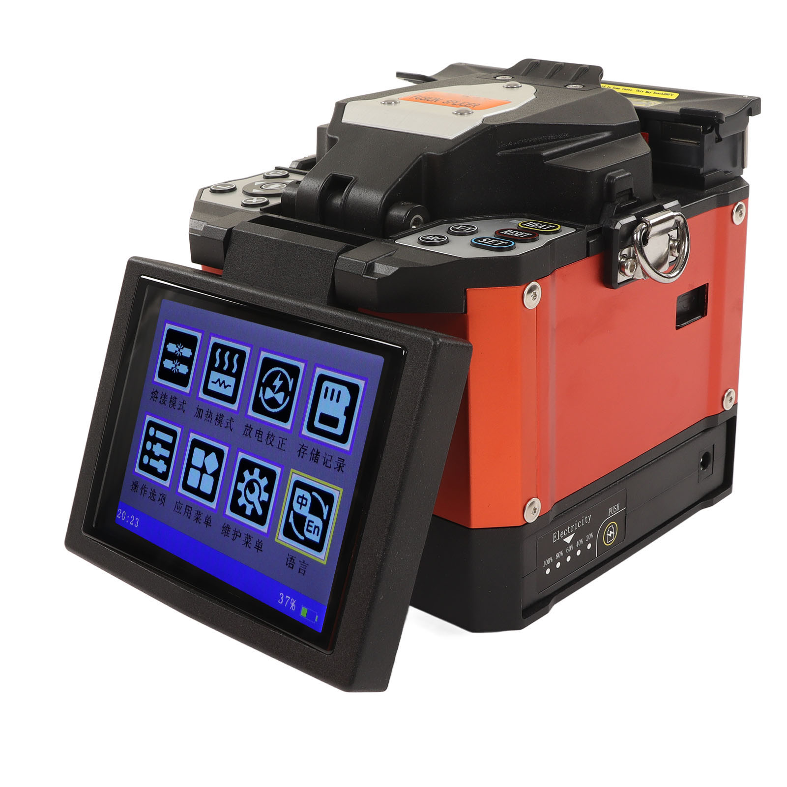 Automatisches Glasfaser-spleißgerät, 5-zoll-hochauflösungsbildschirm, 400-fache Vergrößerung, Optisches Fusionsgerät, Eu-stecker 100–240 V
