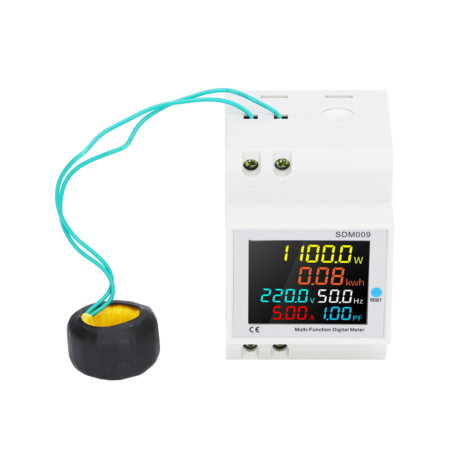 Einphasen-digitalanzeige-leistungsfaktormesser, Voltmeter, Amperemeter, Frequenzmesser, Wechselstrom 40-300v, Misst Spannung Und Stromstärke (hz).