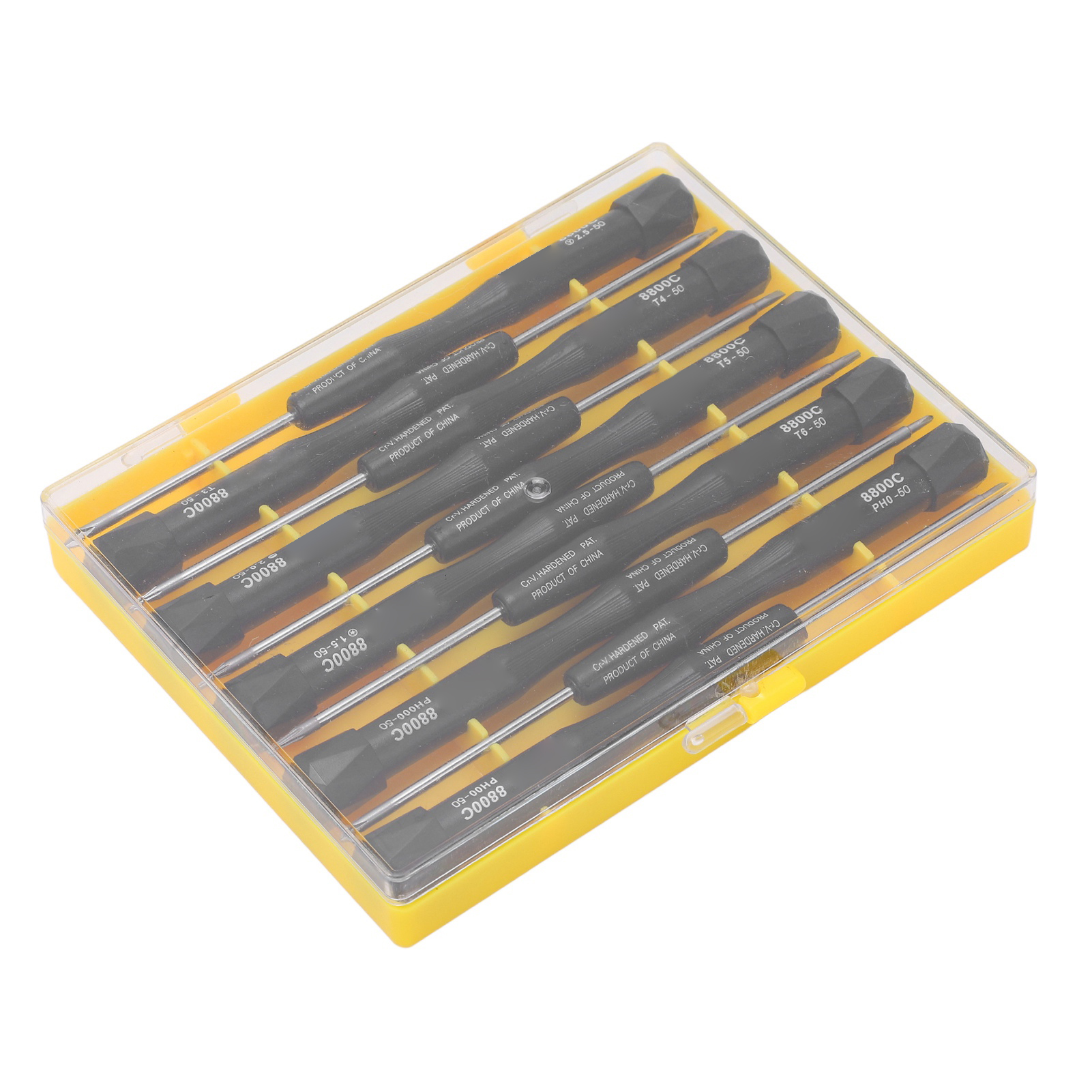 Set Mit 10 Magnetischen Schraubendrehern Aus Chrom-vanadium-stahl, Rutschfesten Spitzen, Ergonomischem Griff, Reduziertem Kraftaufwand, Inklusive Aufbewahrungsetui.
