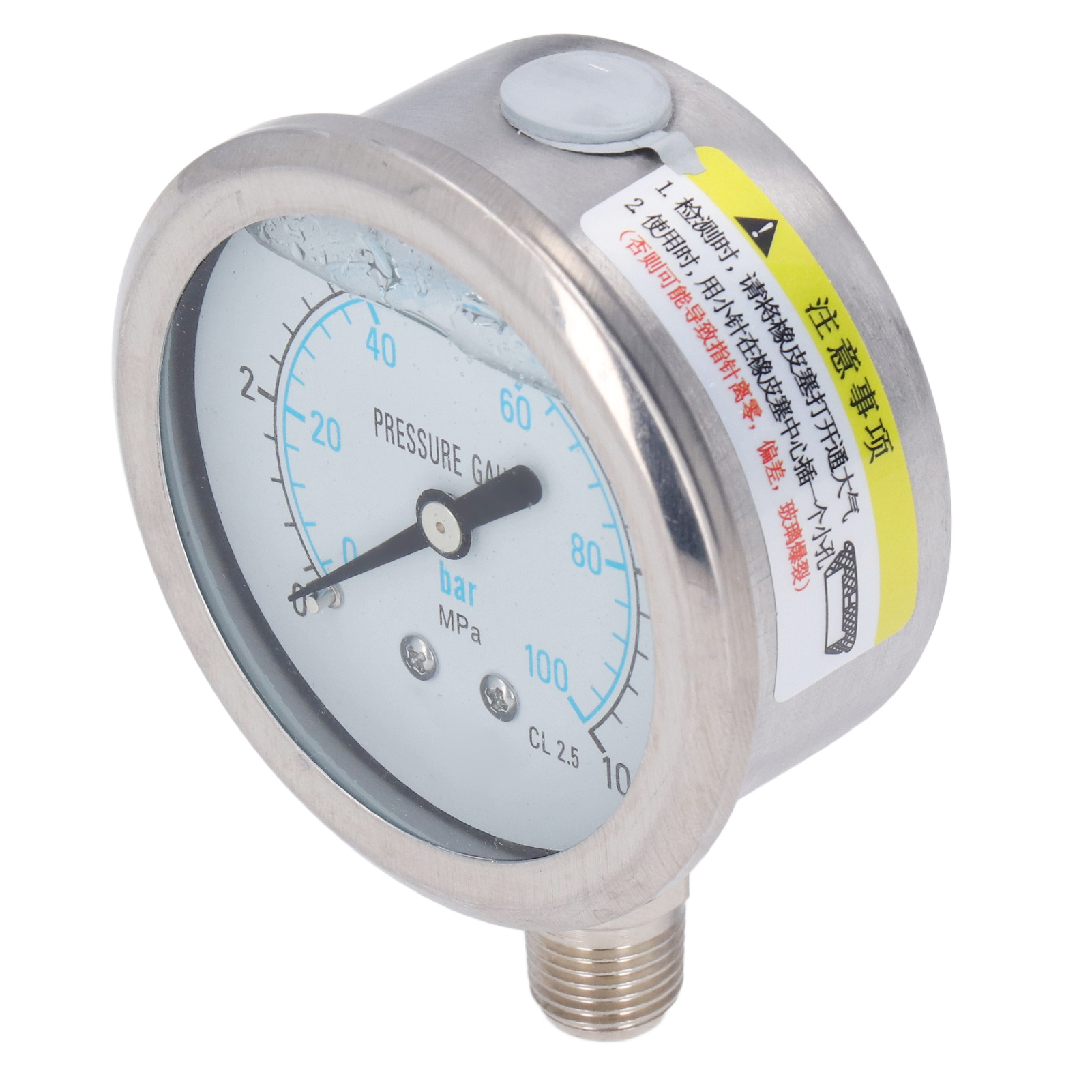 Manometer Aus Edelstahl, 1/4 Npt, 0–10 Mpa, Öl-/wasser-/vakuumdruckmesser, Für Den Privaten Und Industriellen Gebrauch