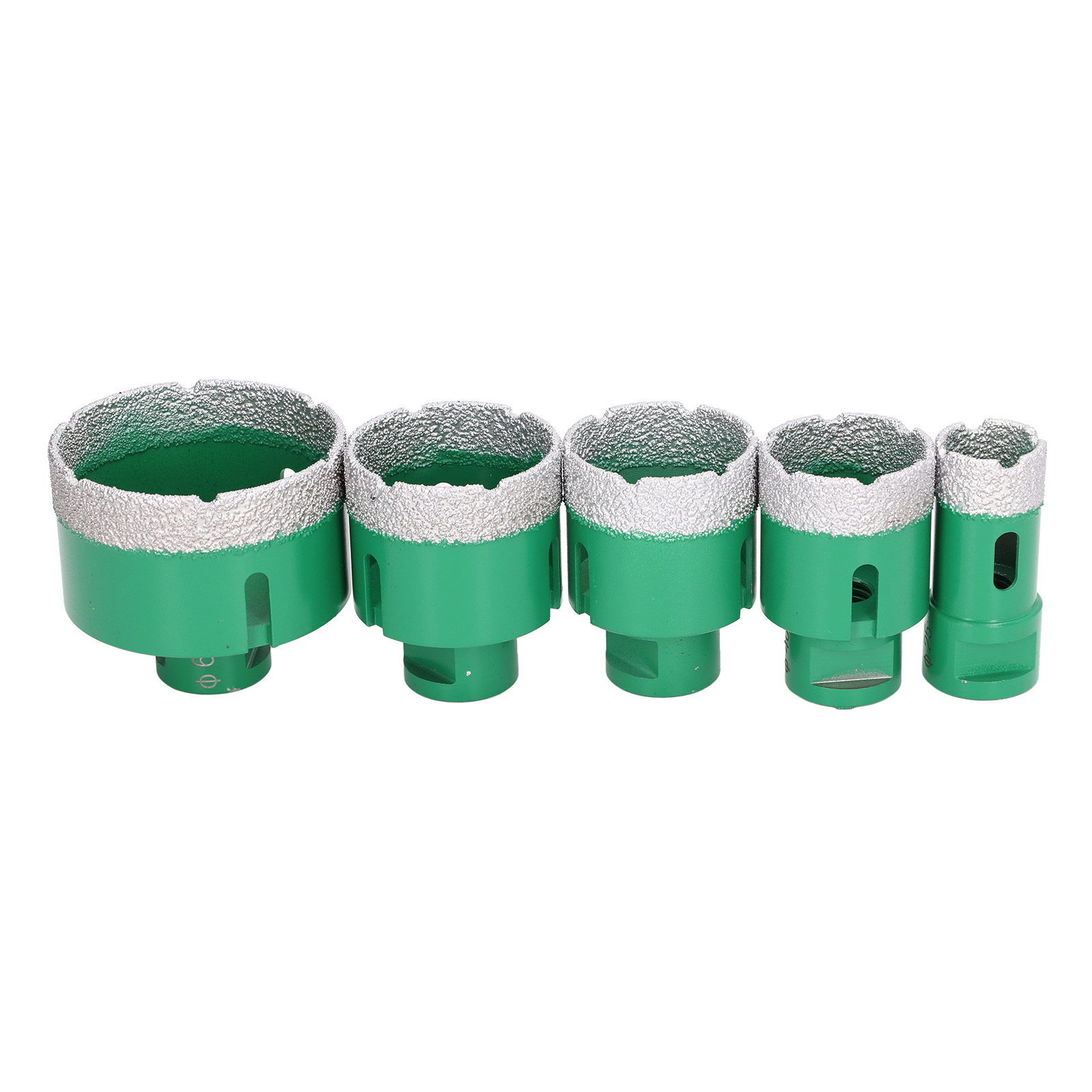 Set Mit 5 Gelöteten Diamantkernbohrern Im Aluminiumkoffer, Für Marmor, Fliesen Und Glas