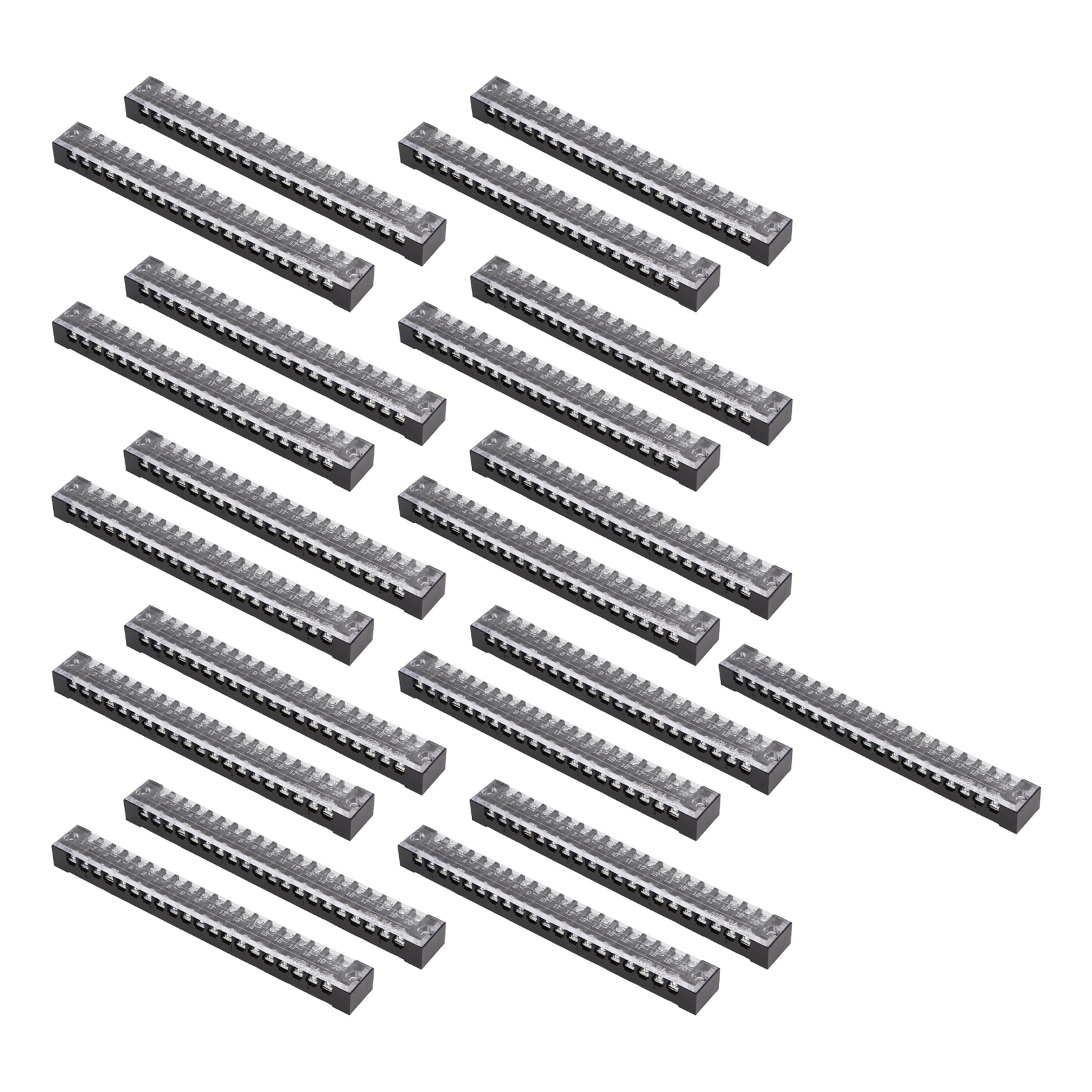 25-teiliger Schraubklemmenblock Tb-1520l Zweireihig 600v 15a 20 Positionen, Elektrische Anschlussleiste Für Verdrahtung, Packung Mit 25 Steckverbindern.