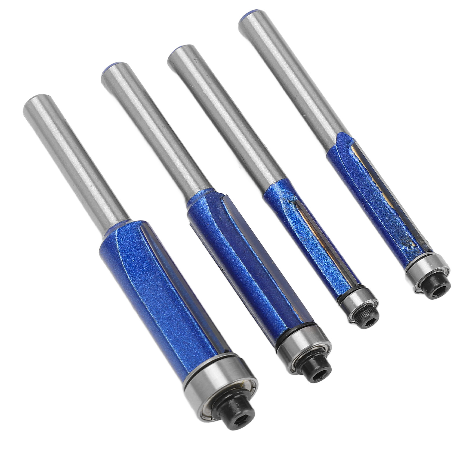 4 Höhenverstellbare Bündigfräser, Langlebiges Hartmetall, Scharfe Schneide, 6,35 Mm Schaft, Holzfräse