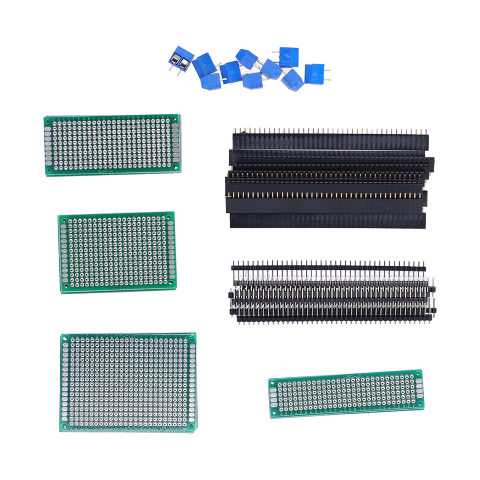Doppelseitiges Leiterplatten-set, Satz Von Leiterplatten Mit Schraubklemmen Und Stiftverbindern, Ideal Für Anfänger Im Bereich Des Elektroniklötens.