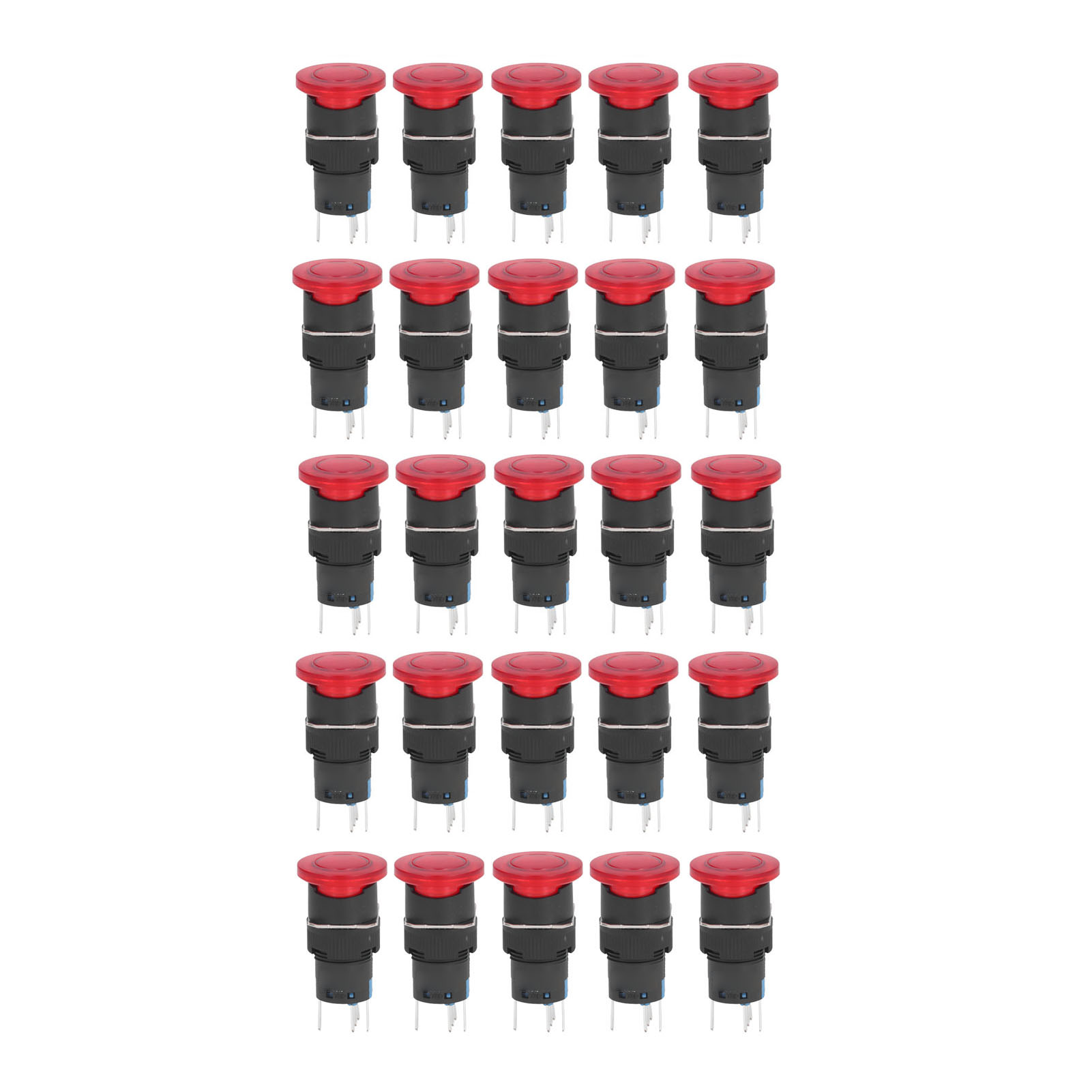Beleuchteter, Selbstverriegelnder Pilz-drucktaster 16 Mm, Packung Mit 25 Stück, Dc12v Verriegelungsschalter, Bem-la16-11mds-rac, Not-aus-taster Mit Led.