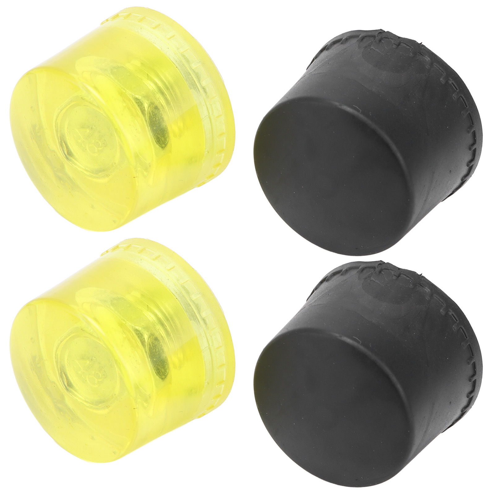 Set Mit 2 Ersatz-gummihammerspitzen, Gelber Und Schwarzer Schlagkopf, 25 Mm Durchmesser, Hammerzubehör.