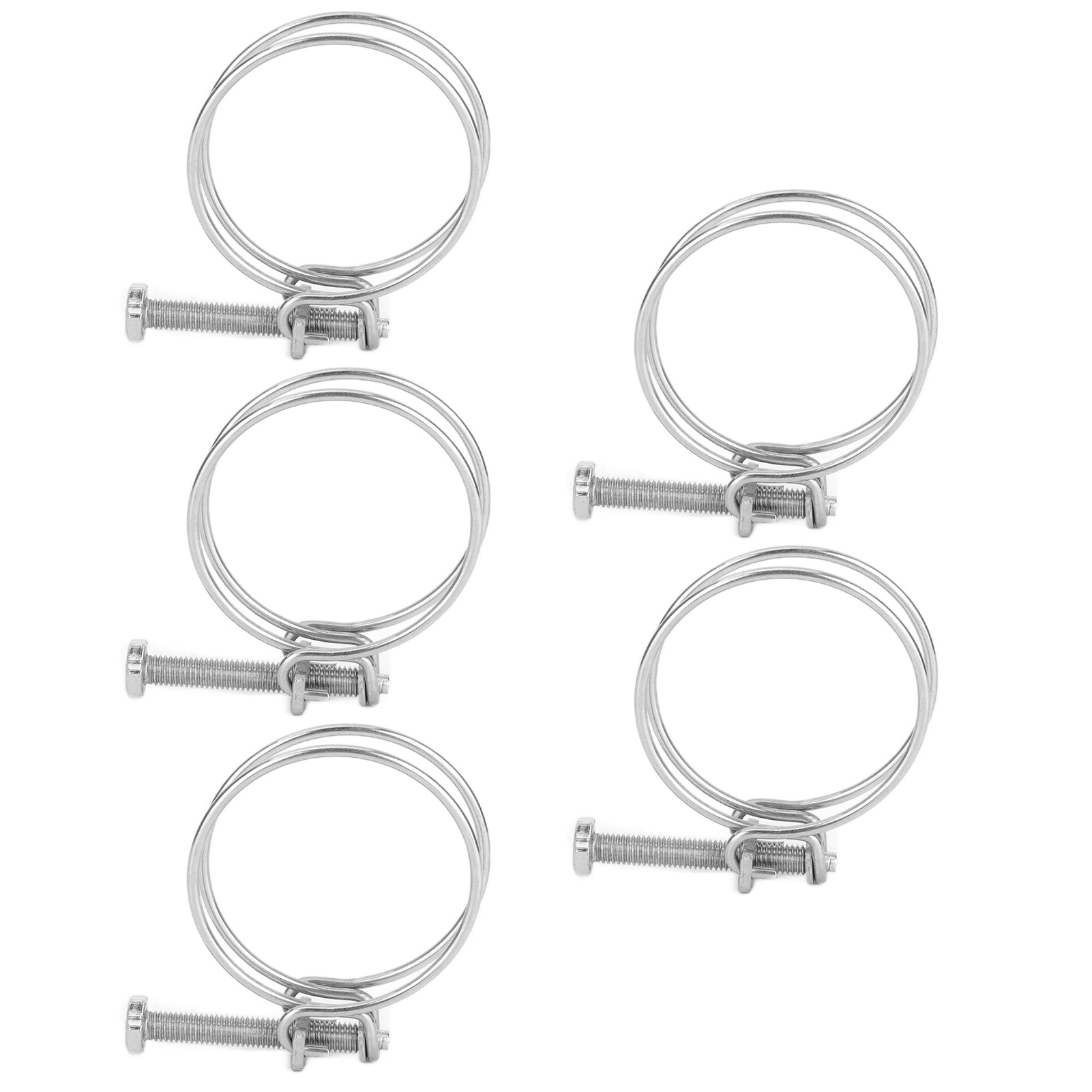 5 Verstellbare Edelstahl-doppeldraht-rohrschellen 59-65 Mm, Robuste Schlauchschellen Für Industrie Und Haushalt, Langlebige Rohrschellen