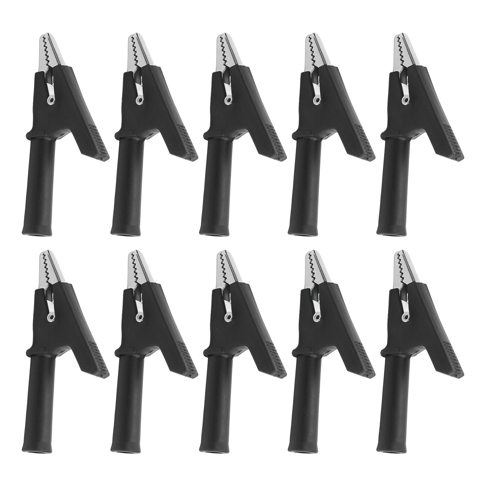 10er-pack Krokodilklemmen, 10 Mm Öffnung, 10 A, Mit 4-mm-buchse, Zubehörset, Schwarz