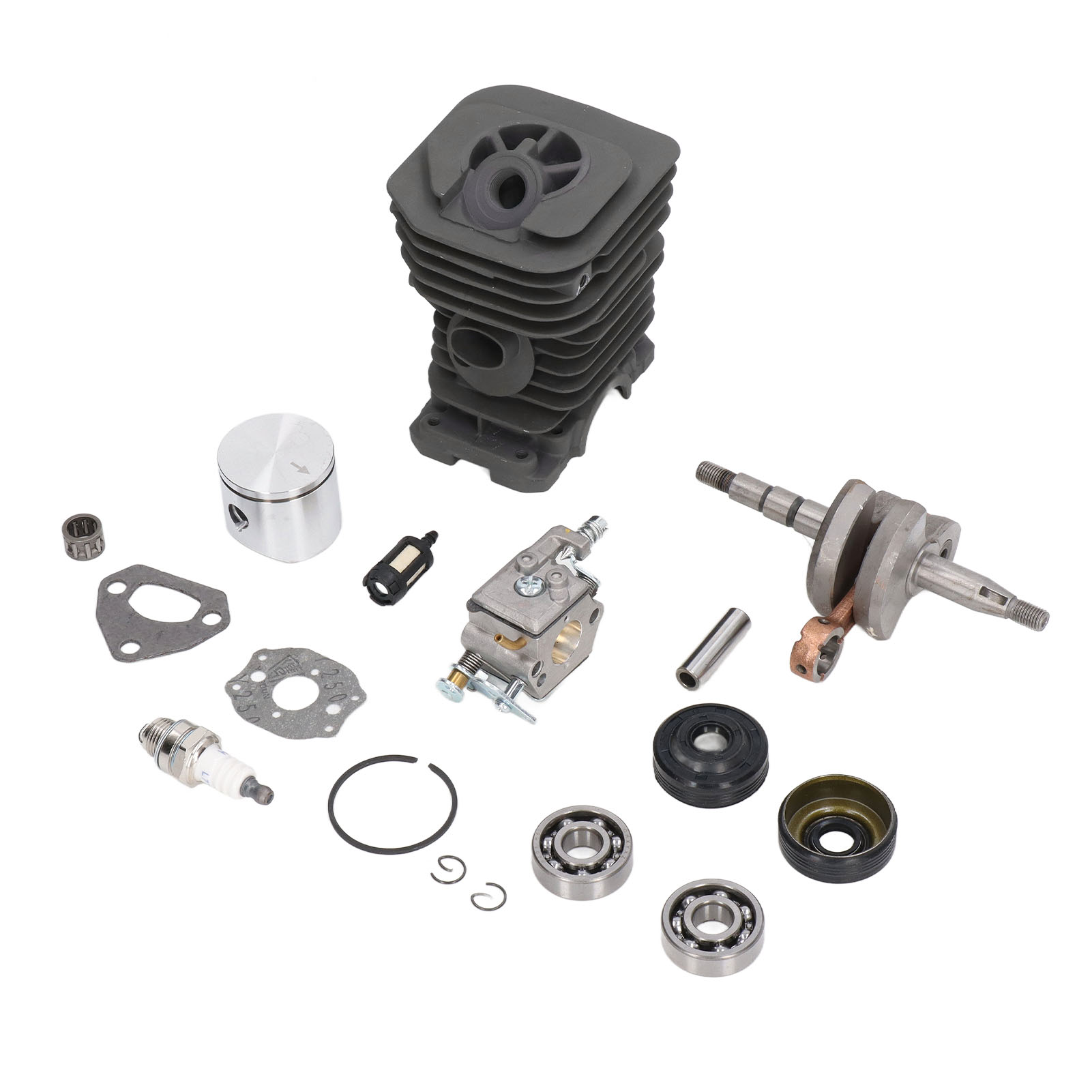 Zylinder-, Kolben-, Öldichtungs-, Vergaser- Und Lagersatz Für Husqvarna 137, 142, 136 Und 141 Kettensägen, Motorersatzteile, Stahl, 45 Mm, Komplettset