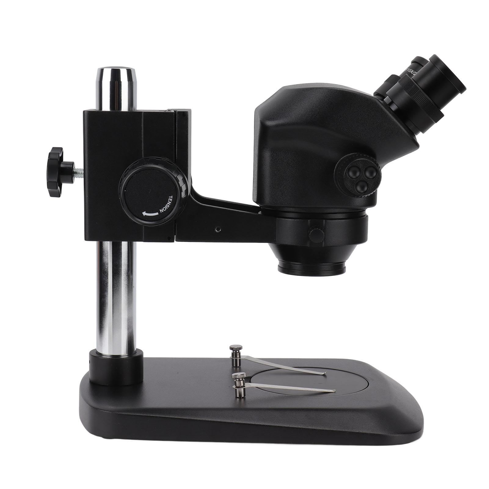 Schwarzes Stereo-binokularmikroskop Mit Beleuchtung, 10-facher Vergrößerung, Komplettes Laborset, Eu-stecker 100-240 V.
