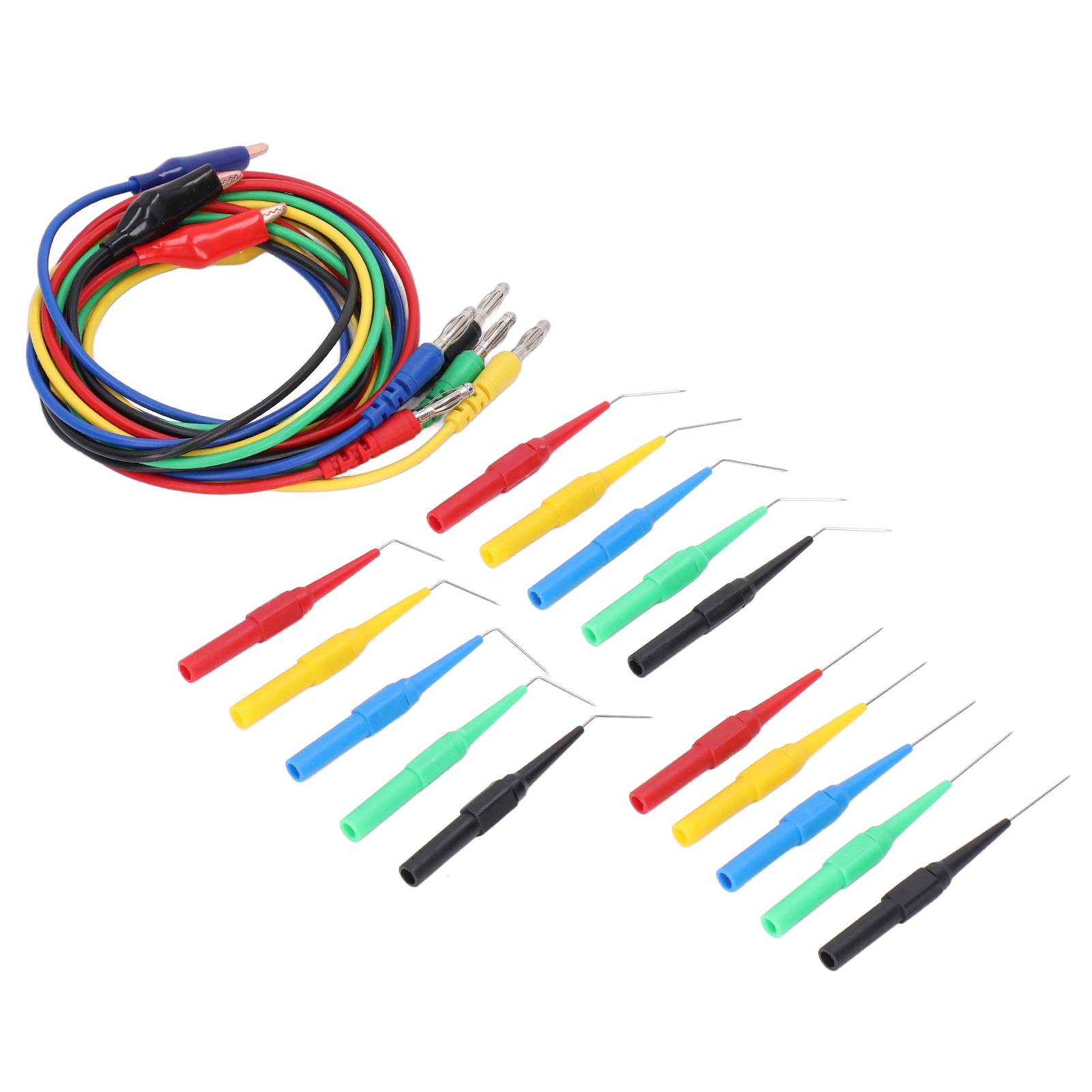 Messleitungssatz Mit 4-mm-bananensteckern, Vernickelten Klemmen Und Rückwärtsmessspitzen Für Das Multimeter Jt8005.