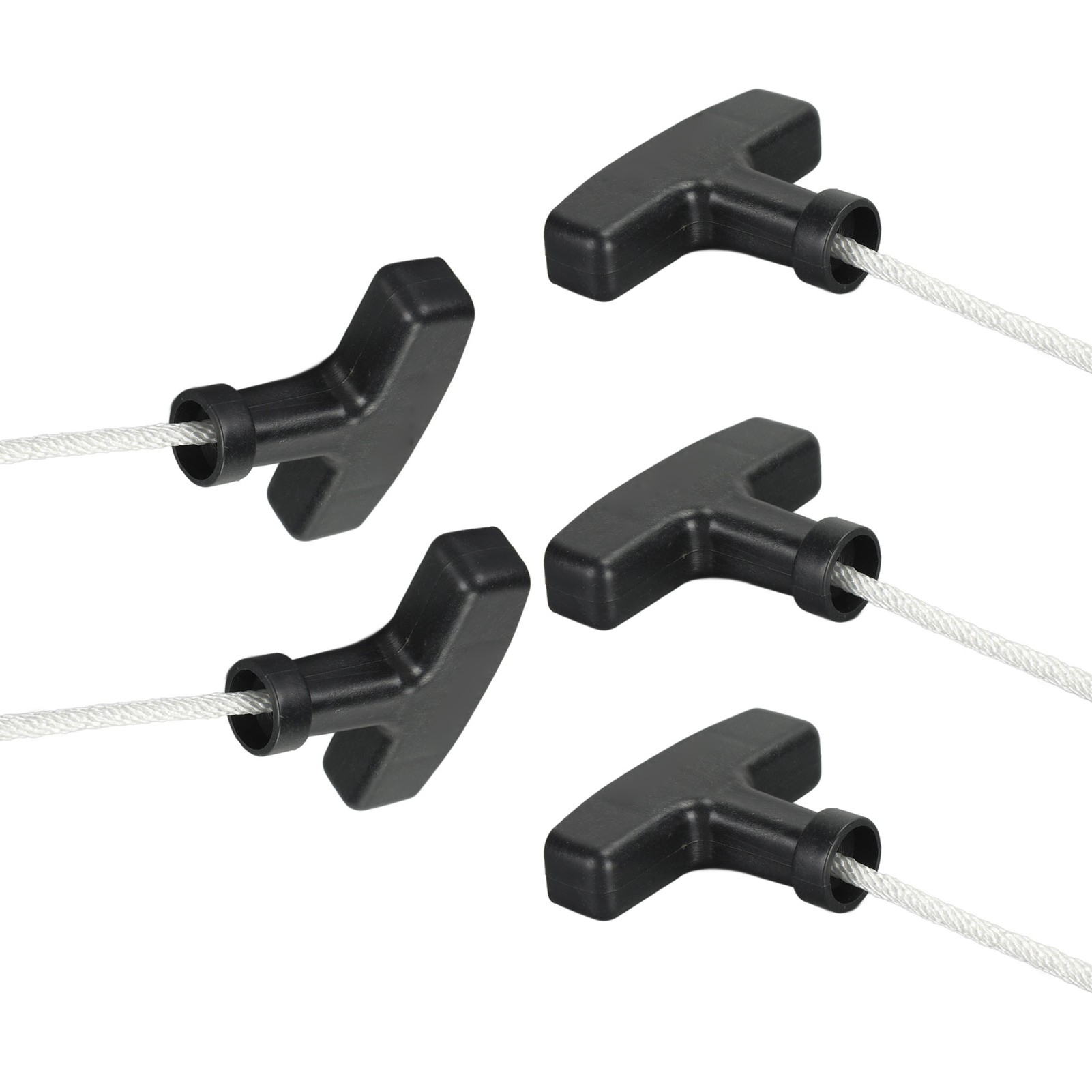 5-teiliges 125 Cm Starterseil Mit Weißem Griff, Starterkabel Für Rasenmäher Und Benzingeneratoren, Schwarze Griffe