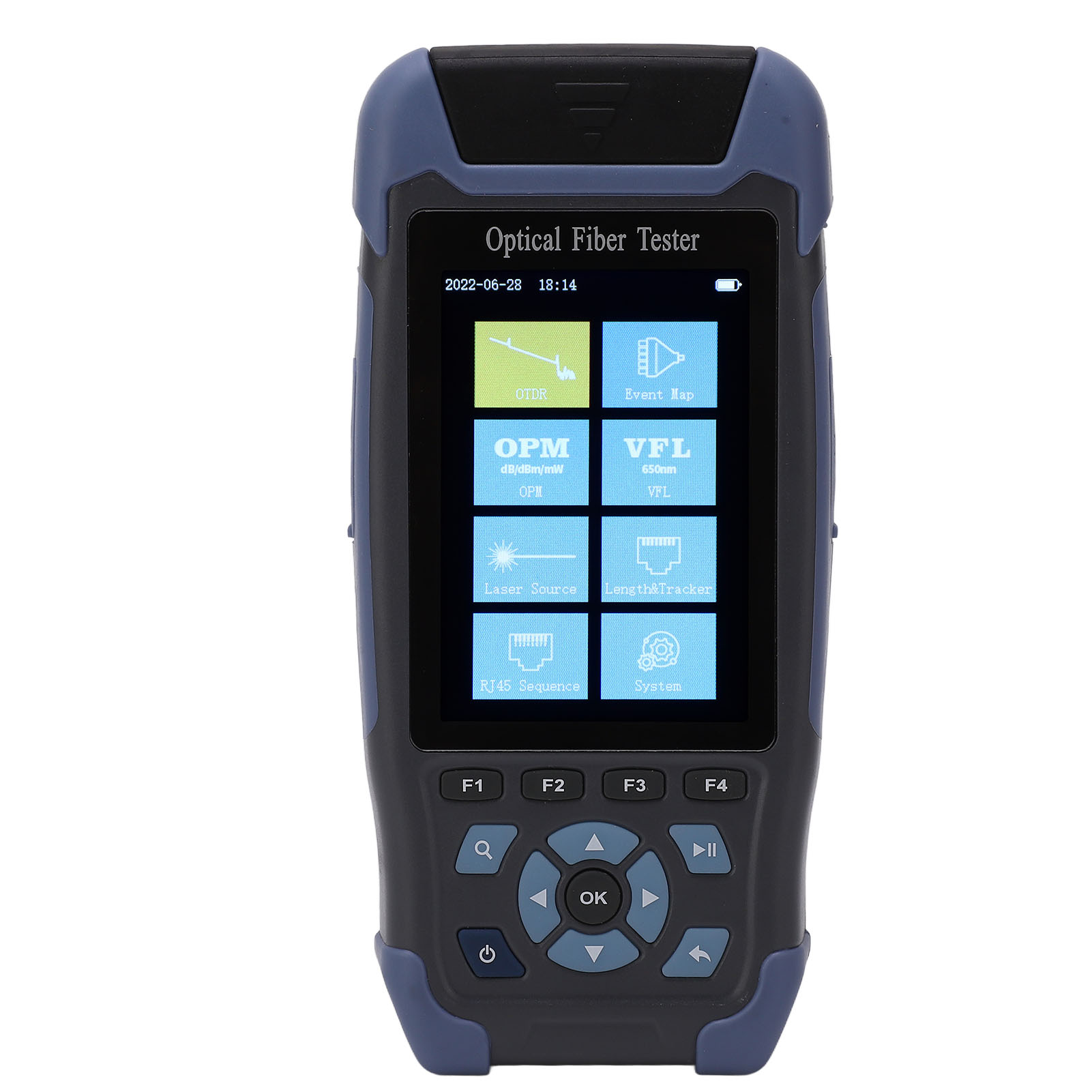 9-in-1 Glasfasertester, Optischer Zeitbereichsreflektometer (otdr) Mit Zwei Wellenlängen, 3,5-zoll-farbdisplay, Kabelprüfer, 110–240-v-eu-stecker