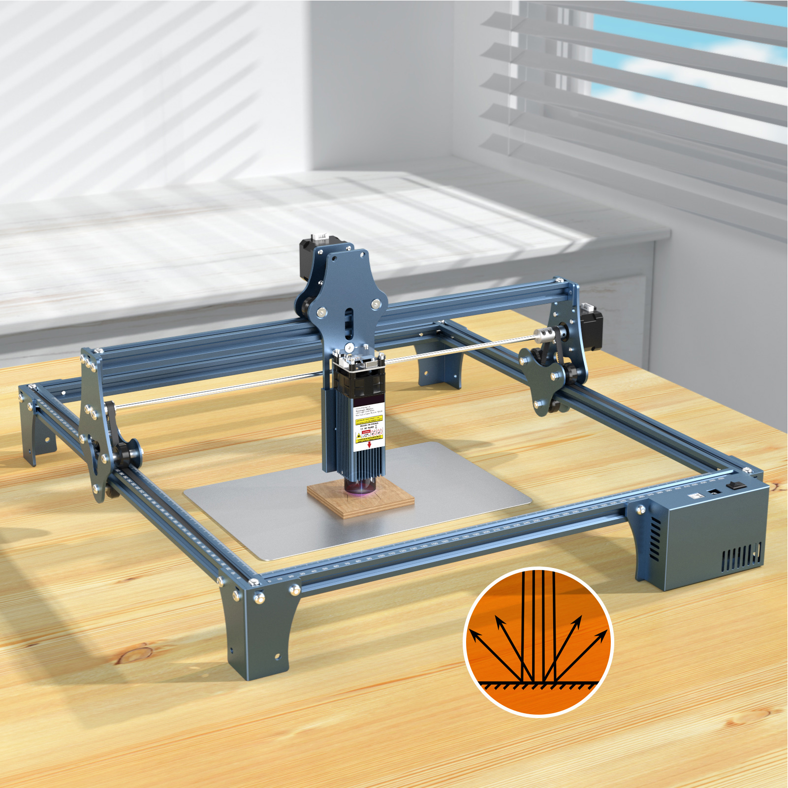 Sculpfun S9 90w Lasergravierer Mit Festem Fokus, Schneid- Und Graviermaschine Für Holz Und Acryl, 100–240 V Mit Eu-stecker