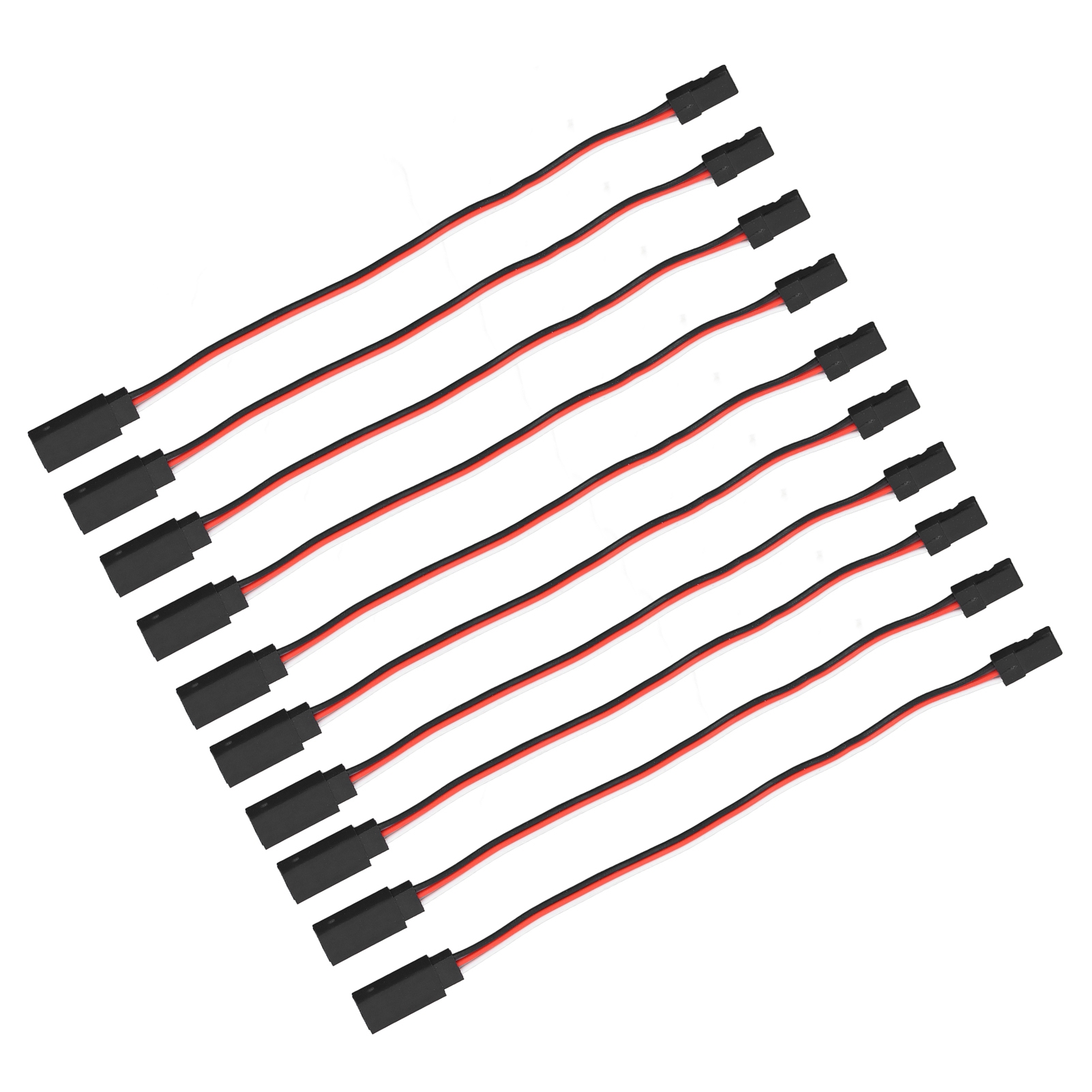 Packung Mit 10 Servo-verlängerungskabeln (3-polig, 200 Mm), Stecker-buchse-verbindung, Messingkern Für Modellautos, Servo-treiber-verlängerung