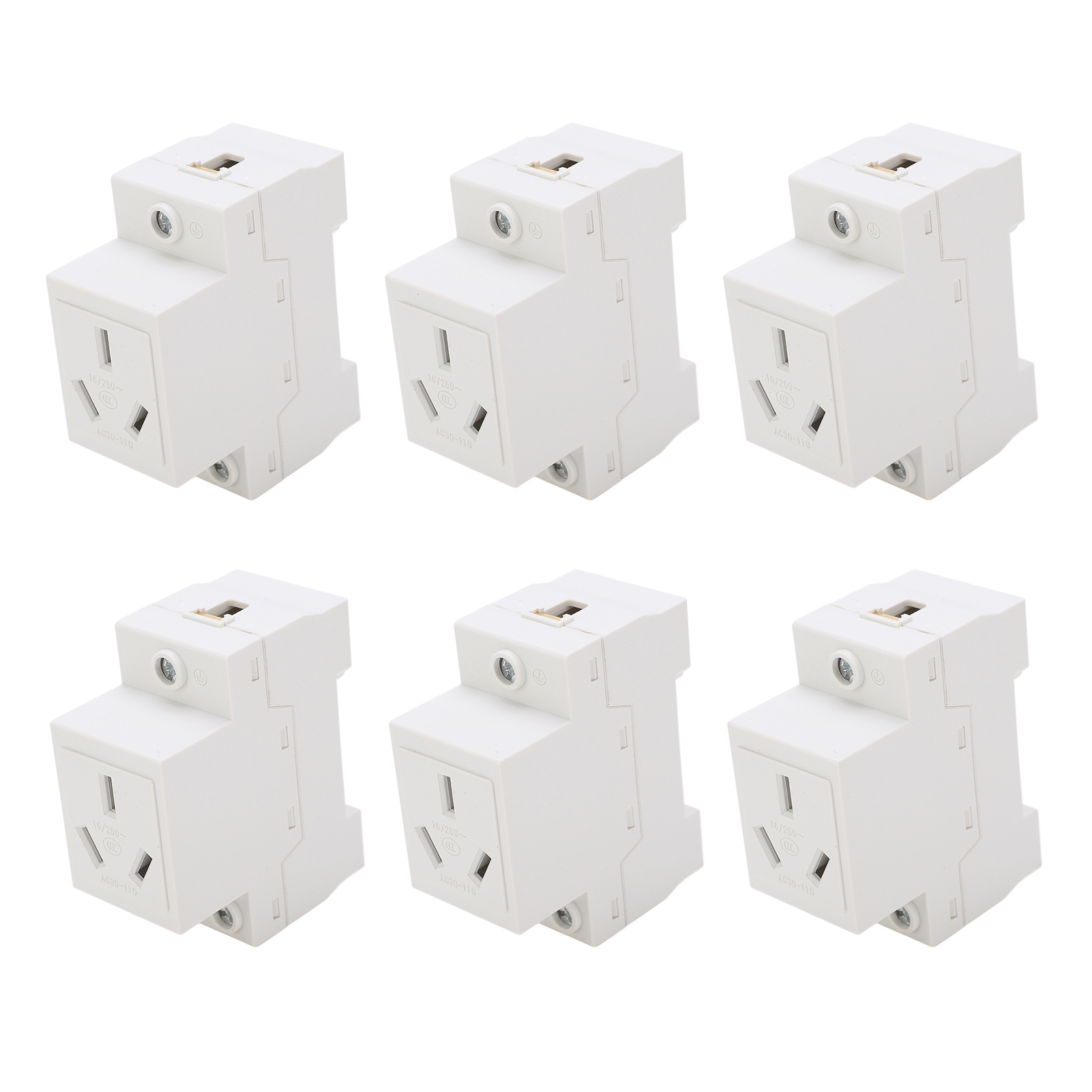 Satz Mit 6 Modularen Schienen Für 3-loch-steckdosen 250v 16a, Industrieausgang Ac30-163 Für Elektrische Geräte.
