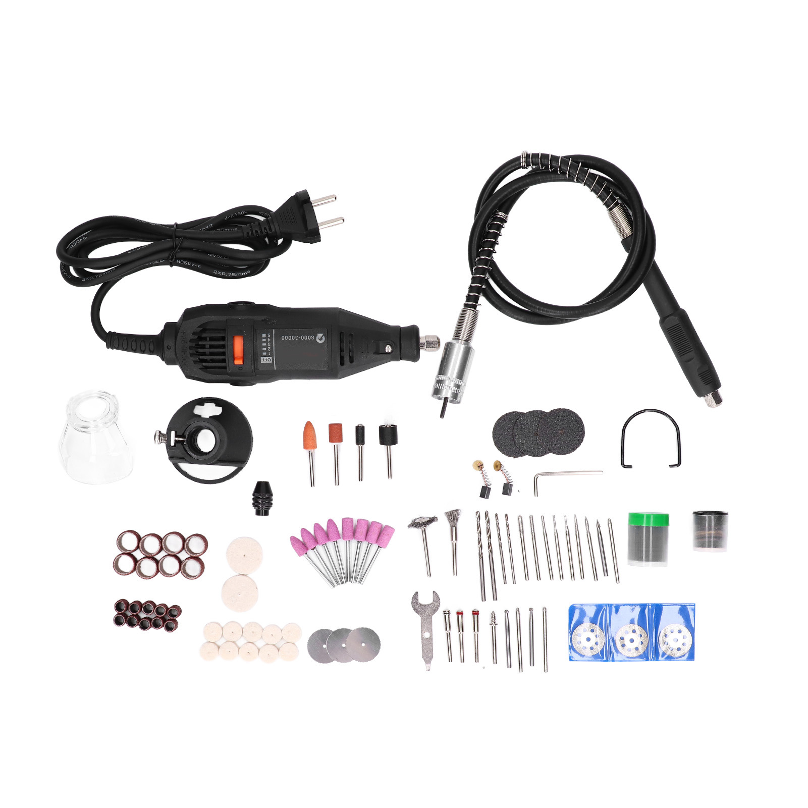 130-w-mini-elektroschleifer-set, Variable Drehzahl 8000–30000 U/min, Gravier-, Polier- Und Schneidwerkzeug, Set Mit Spannfutter, 220-v-eu-stecker