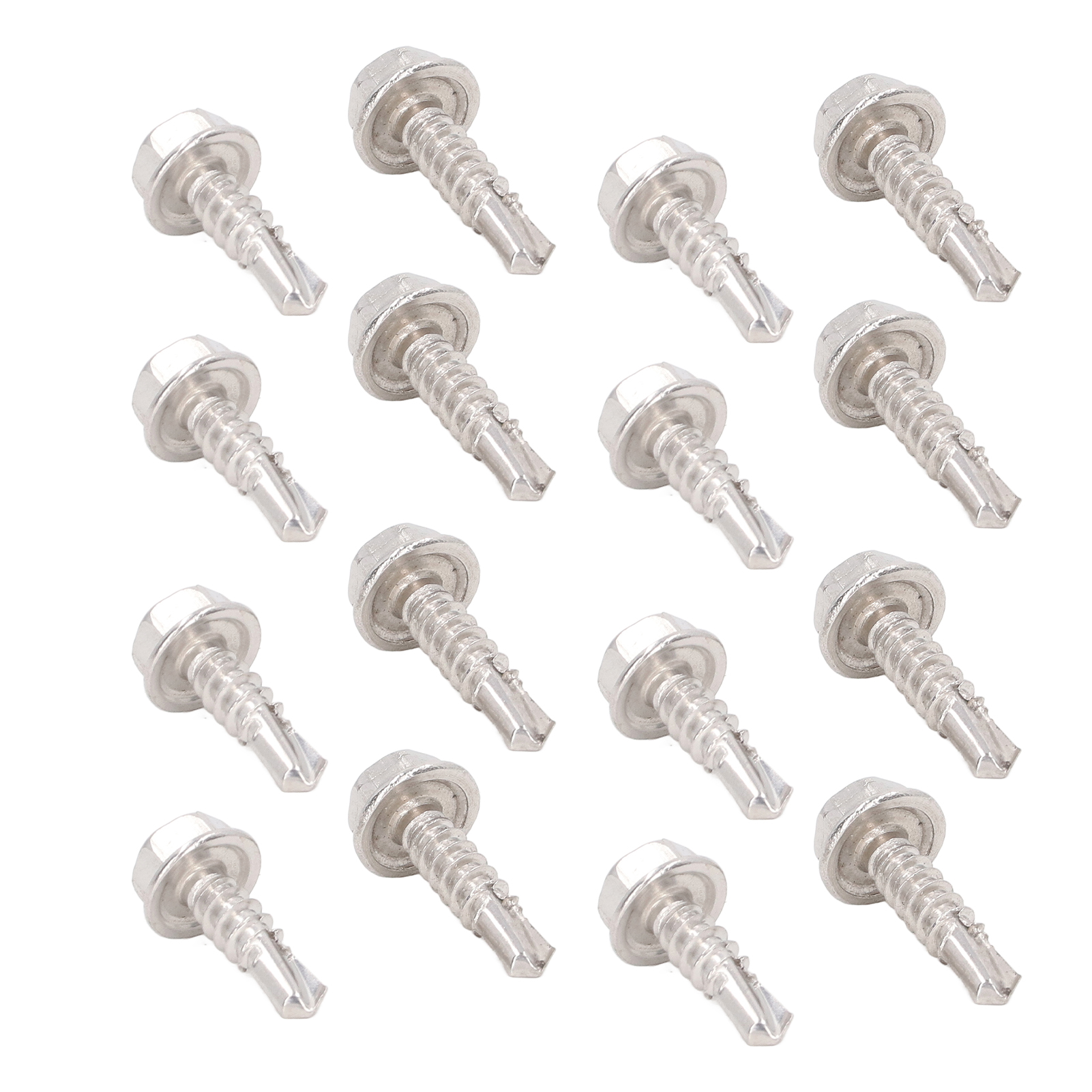 100 Stück Selbstbohrende Blechschrauben Aus Edelstahl, Sechskantscheibe, 4,8 X 16 Mm Und 4,8 X 19 Mm, Befestigungssatz Aus Edelstahl.