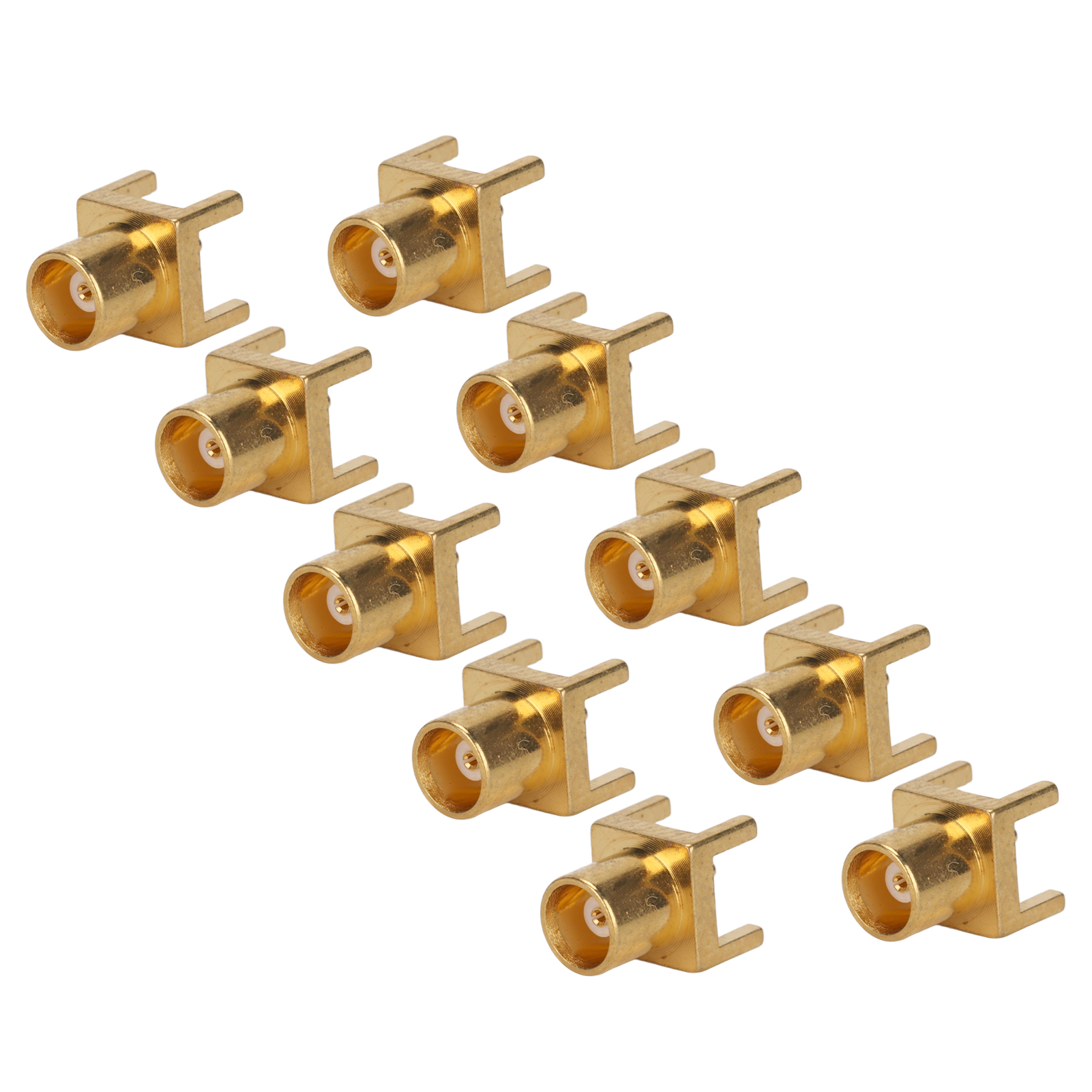 4-poliger Mcx-buchsenstecker Für Leiterplatten, 10er-packung, 50-ohm-endbuchse, Ofc-material, Hochfrequenzbuchse